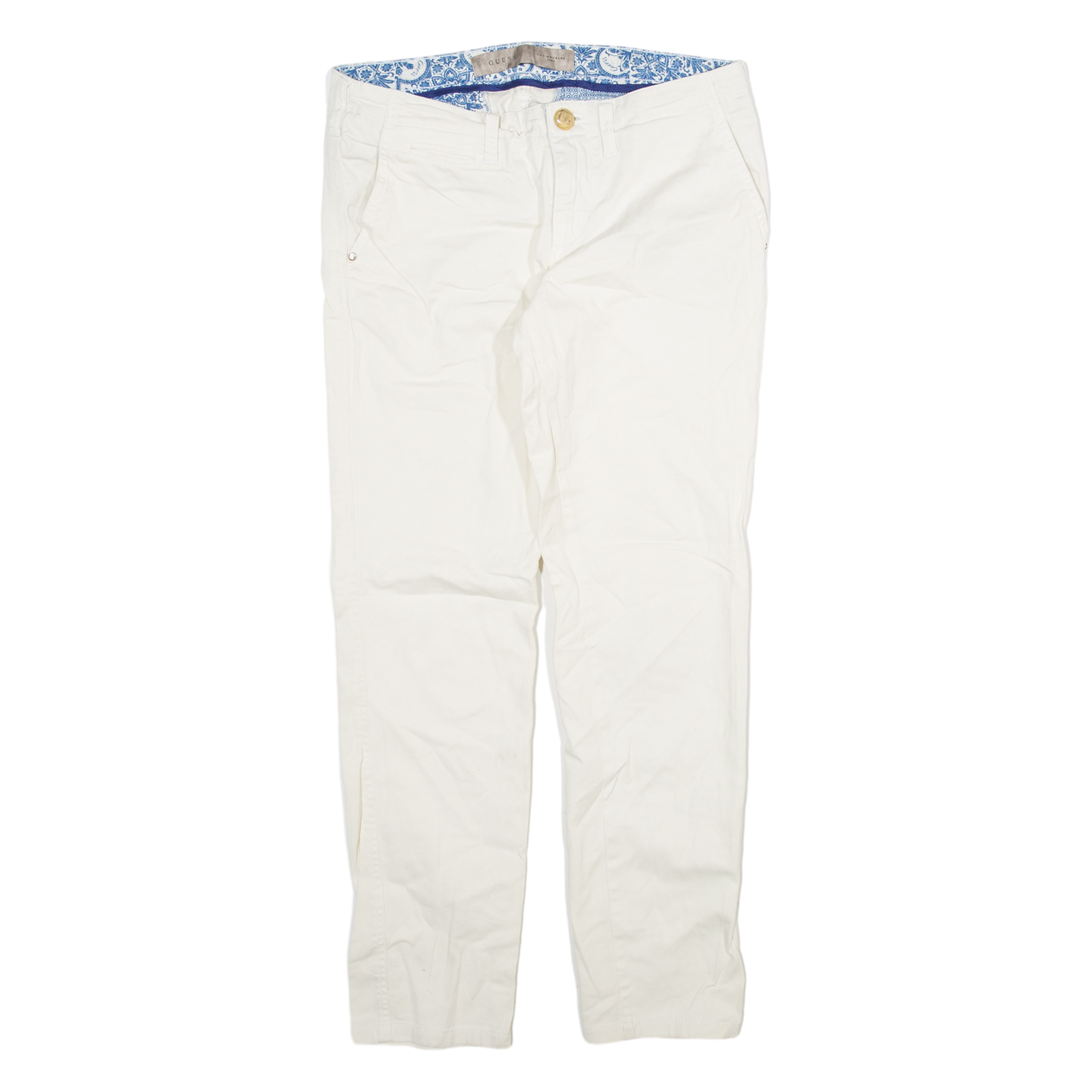 GUESS Womens Trousers White Slim Straight W28 L28 Refurbished - N/A refurbished available on Cerqular
