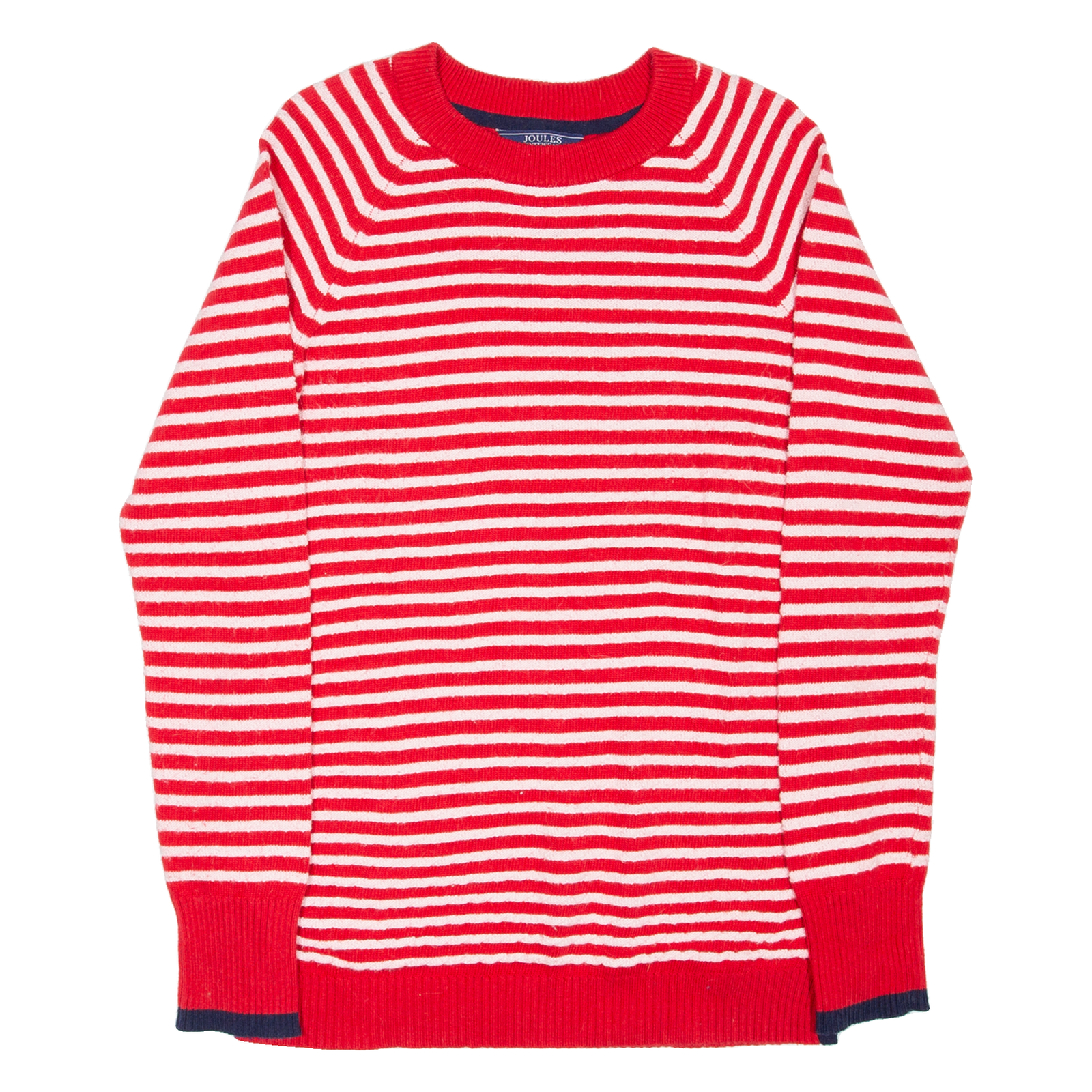 JOULES Womens Patterned Jumper Red Striped Tight Knit UK 8 Refurbished - N/A refurbished available on Cerqular