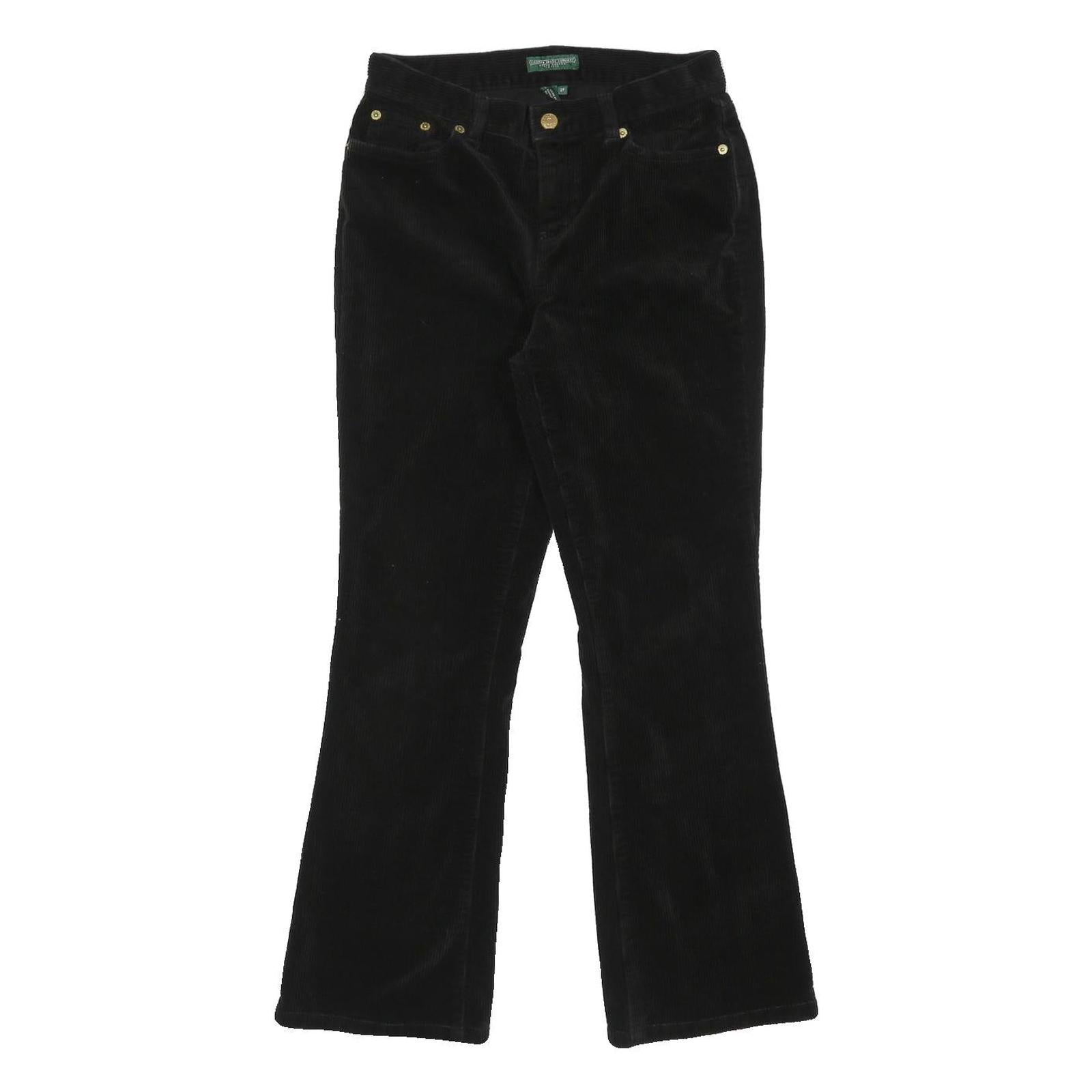 LAUREN RALPH LAUREN Womens Cotton Blend Black Regular Flared Trousers W27 L27 Refurbished - N/A refurbished available on Cerqular