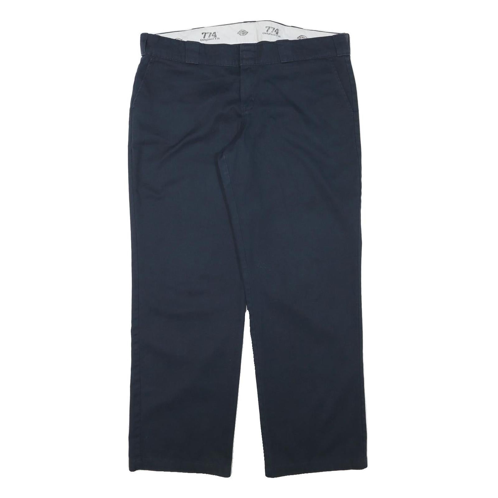 DICKIES Womens Cotton Blend Navy Regular Straight Trousers W38 L30 Workwear Zip Refurbished - N/A refurbished available on Cerqular