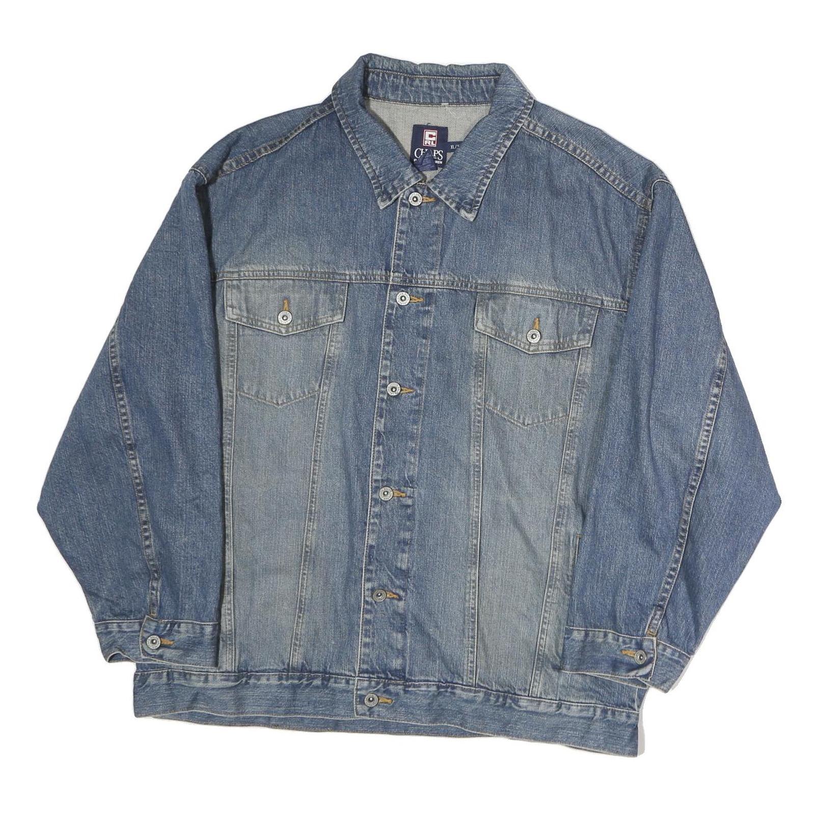 CHAPS Mens Blue Denim Button Jacket XL Cotton Classic Casual Outerwear Refurbished - N/A refurbished available on Cerqular