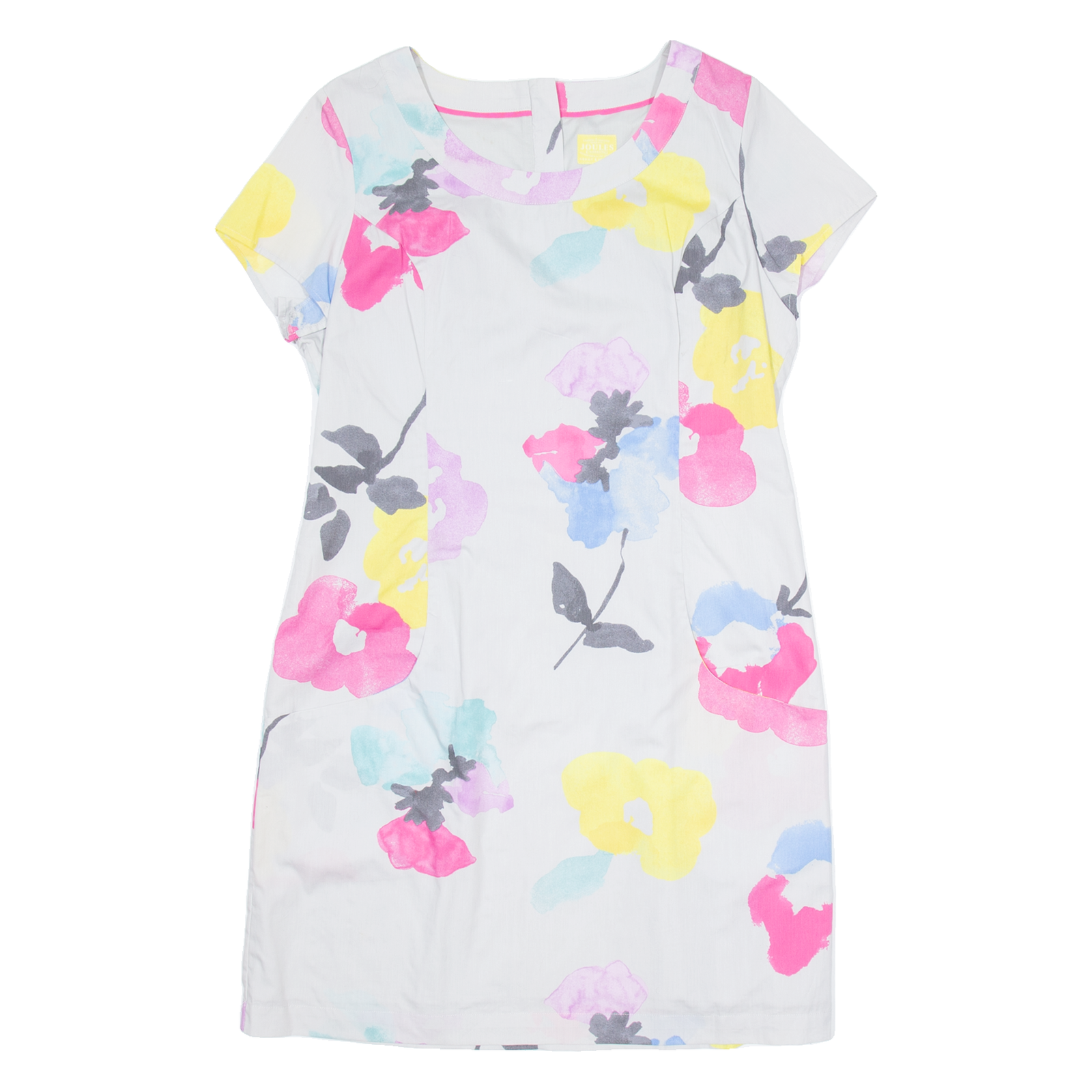 JOULES Womens Shift Dress Grey Floral Short Sleeve Knee Length UK 16 Refurbished - N/A refurbished available on Cerqular