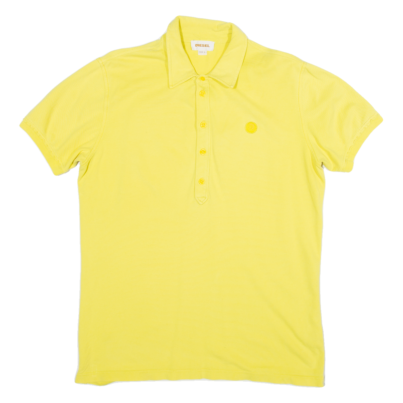 DIESEL Mens Polo Shirt Yellow L Refurbished - N/A refurbished available on Cerqular