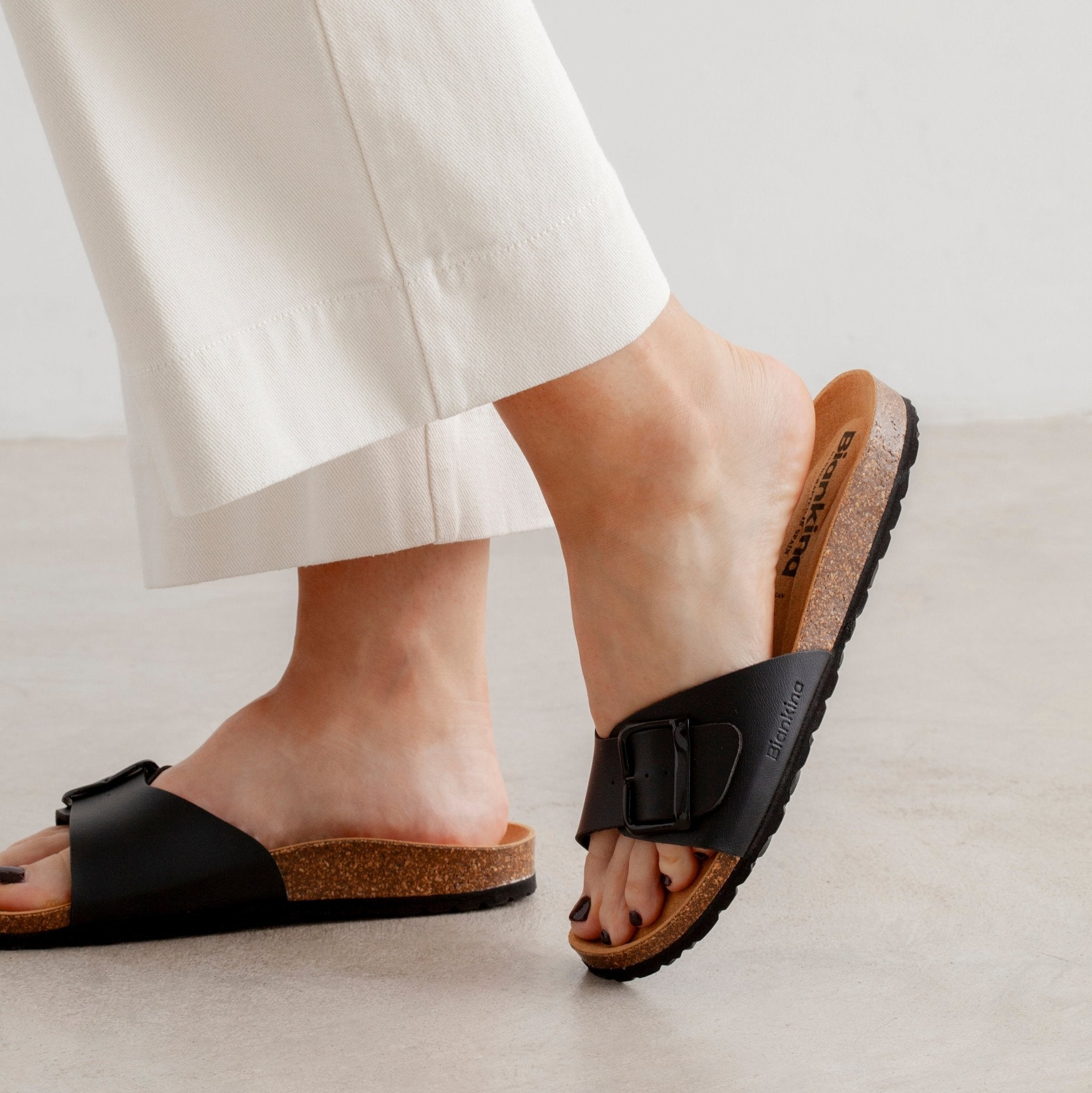 Cordoba Vegan Leather Slide Cork Sandal - Black | Select Size: 10 US (41EU) | Color: Black Refurbished - N/A refurbished available on Cerqular