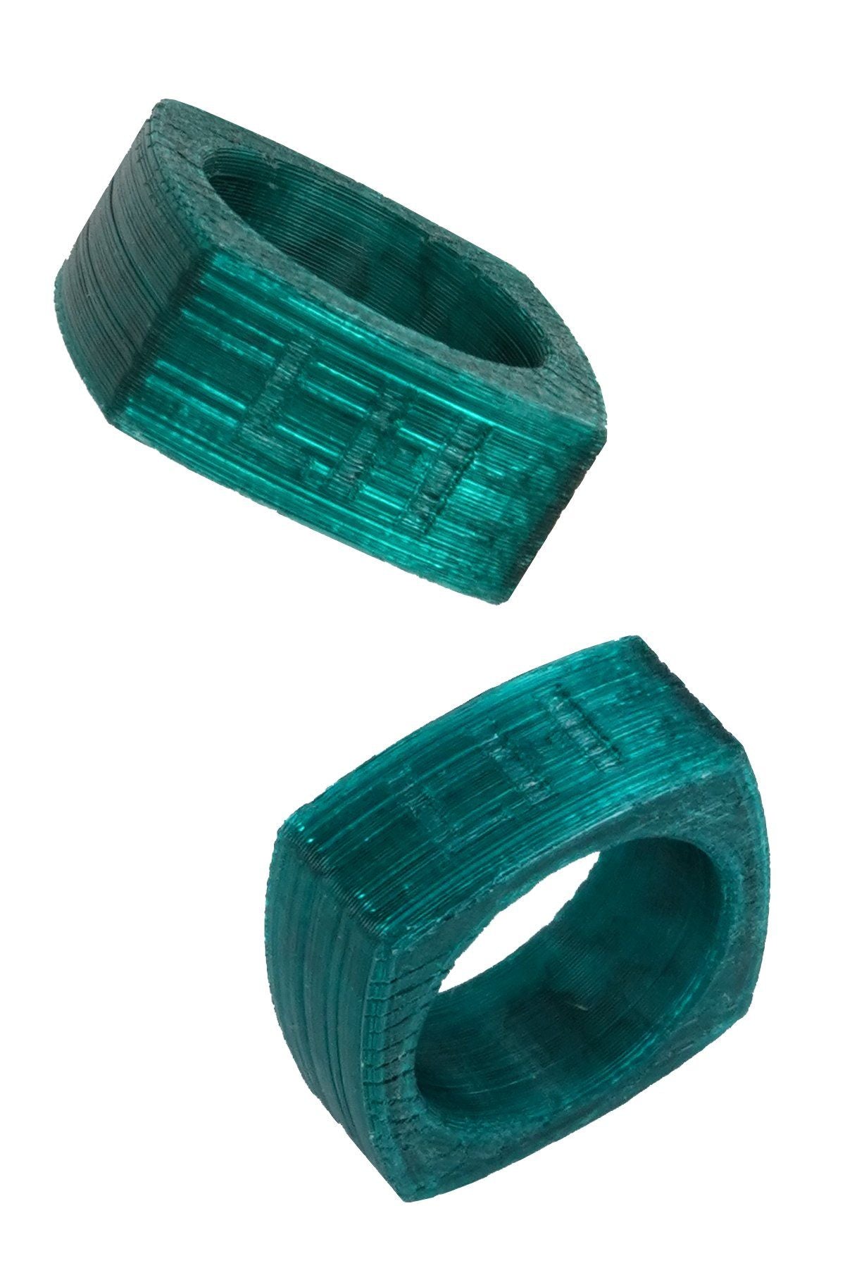 Love Hero 3D Printed Logo Ring in Dark Green | Size: 8.5 Refurbished - N/A (Note: There is no well-known brand by this name refurbished available on Cerqular