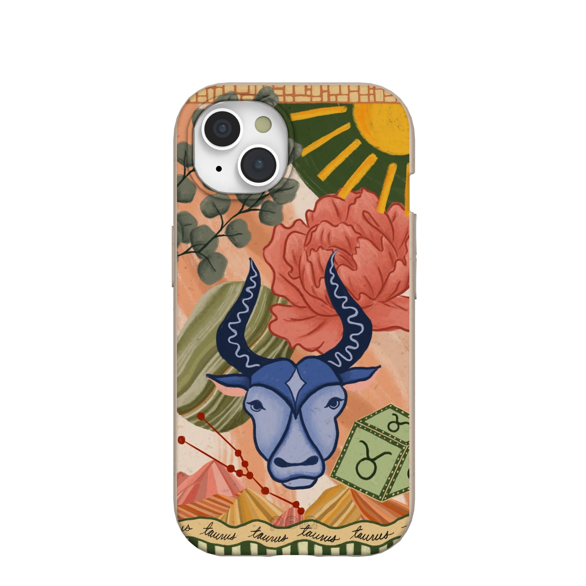 Seashell Taurus Bull iPhone 15 Case Refurbished - Pela Case refurbished available on Cerqular