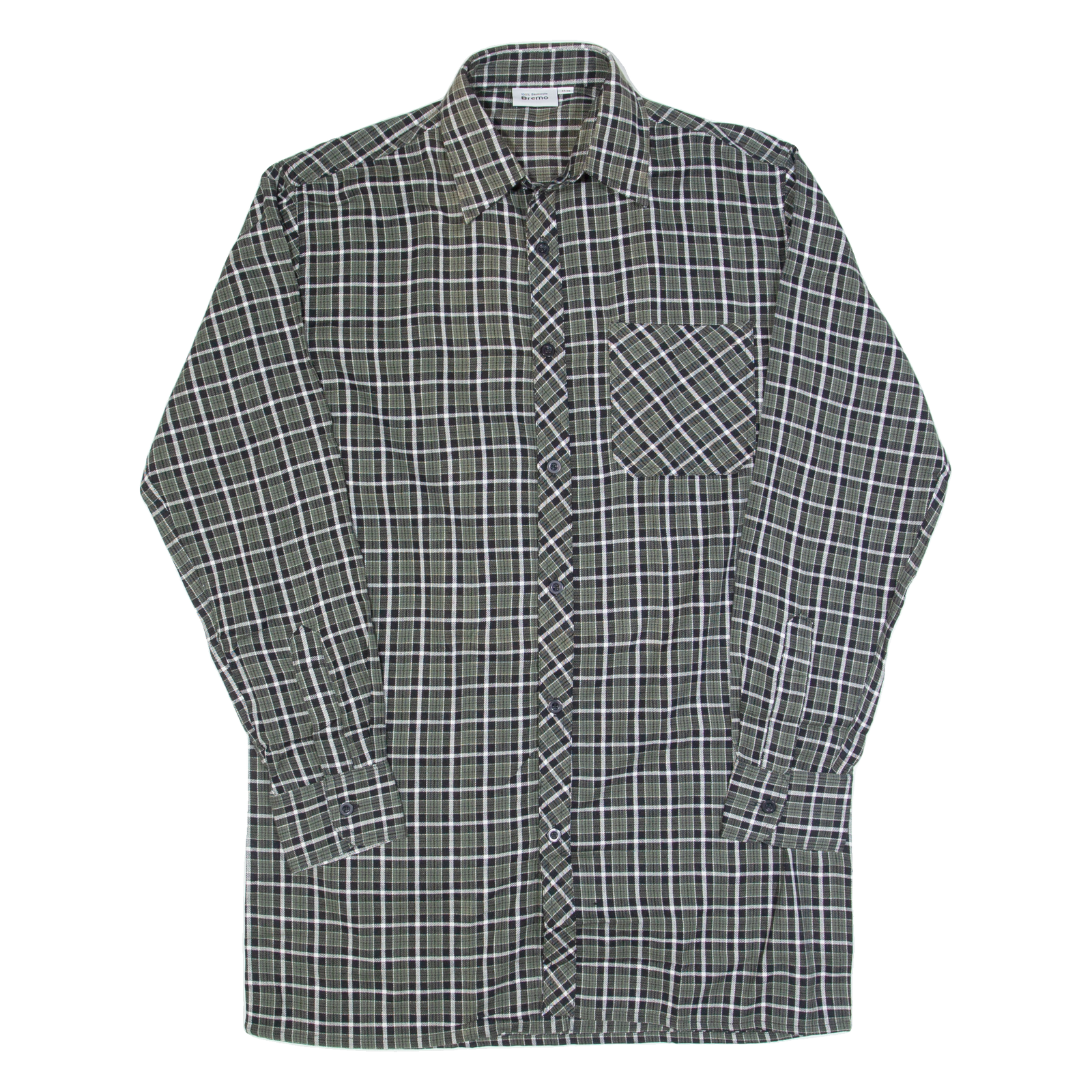 BREMO Mens Shirt Black Check Long Sleeve M Refurbished - N/A refurbished available on Cerqular