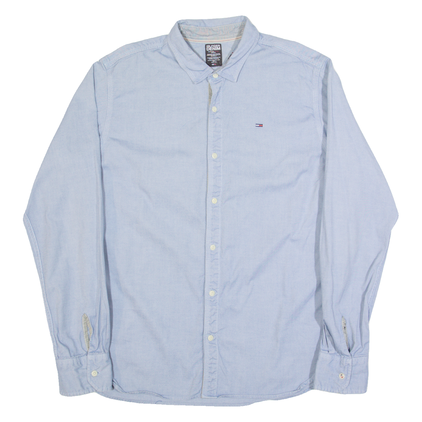TOMMY HILFIGER Mens Plain Shirt Blue Long Sleeve L Refurbished - N/A refurbished available on Cerqular