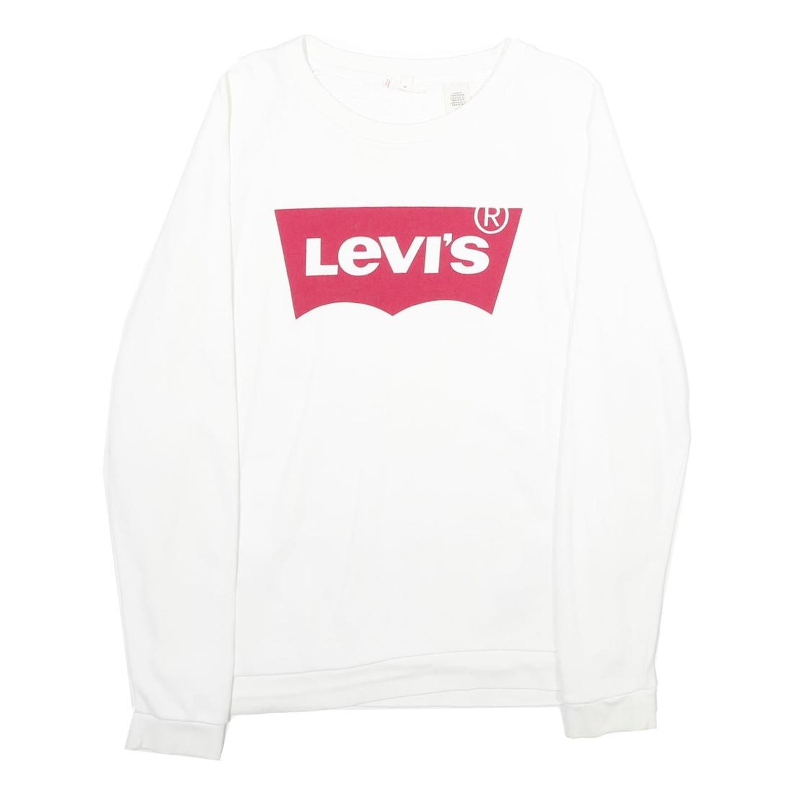 Buy LEVI'S Mens White S Crew Neck Sweatshirt Cotton Logo Print Casual Pullover Refurbished - $35.09 LEVI'S Mens White S Crew Neck Sweatshirt Cotton Logo Print Casual Pullover Refurbished - N/A refurbished available on Cerqular