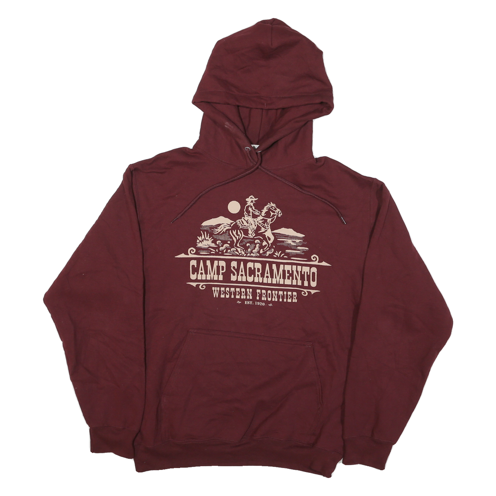 PORT & COMPANY Mens Maroon Camp Sacramento Pullover Hoodie M Western Frontier Refurbished - N/A refurbished available on Cerqular