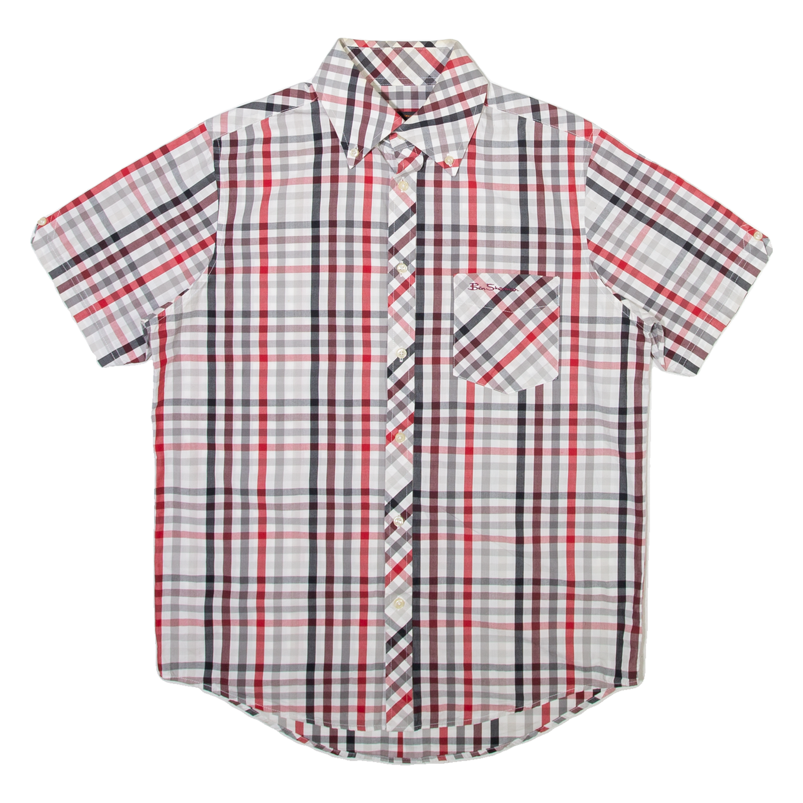 BEN SHERMAN Mens Shirt White Check M Refurbished - N/A refurbished available on Cerqular