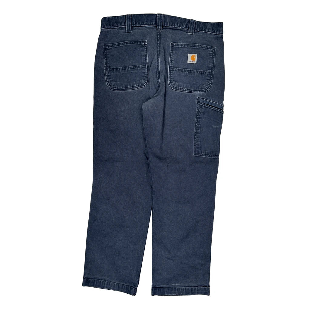 Carhartt Carpenter Trousers - 33W 30L Blue Cotton Refurbished - Thrifted (note: this is a term often used to describe second- refurbished available on Cerqular