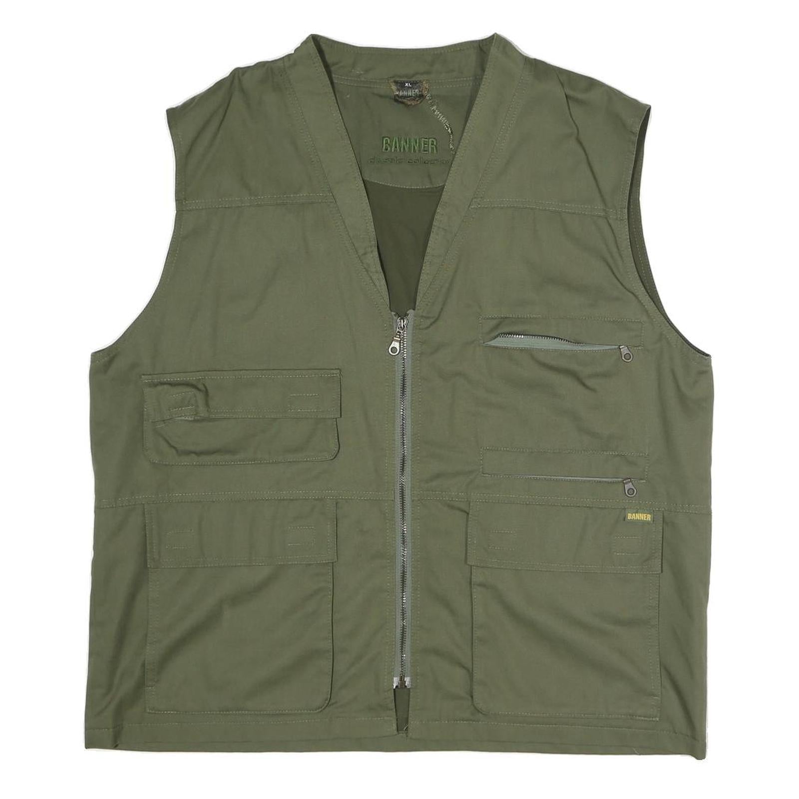 Buy BANNER Mens Green Utility Vest Jacket XL Polyester Blend Plain Zip Pockets Refurbished - $32.49 BANNER Mens Green Utility Vest Jacket XL Polyester Blend Plain Zip Pockets Refurbished - N/A refurbished available on Cerqular