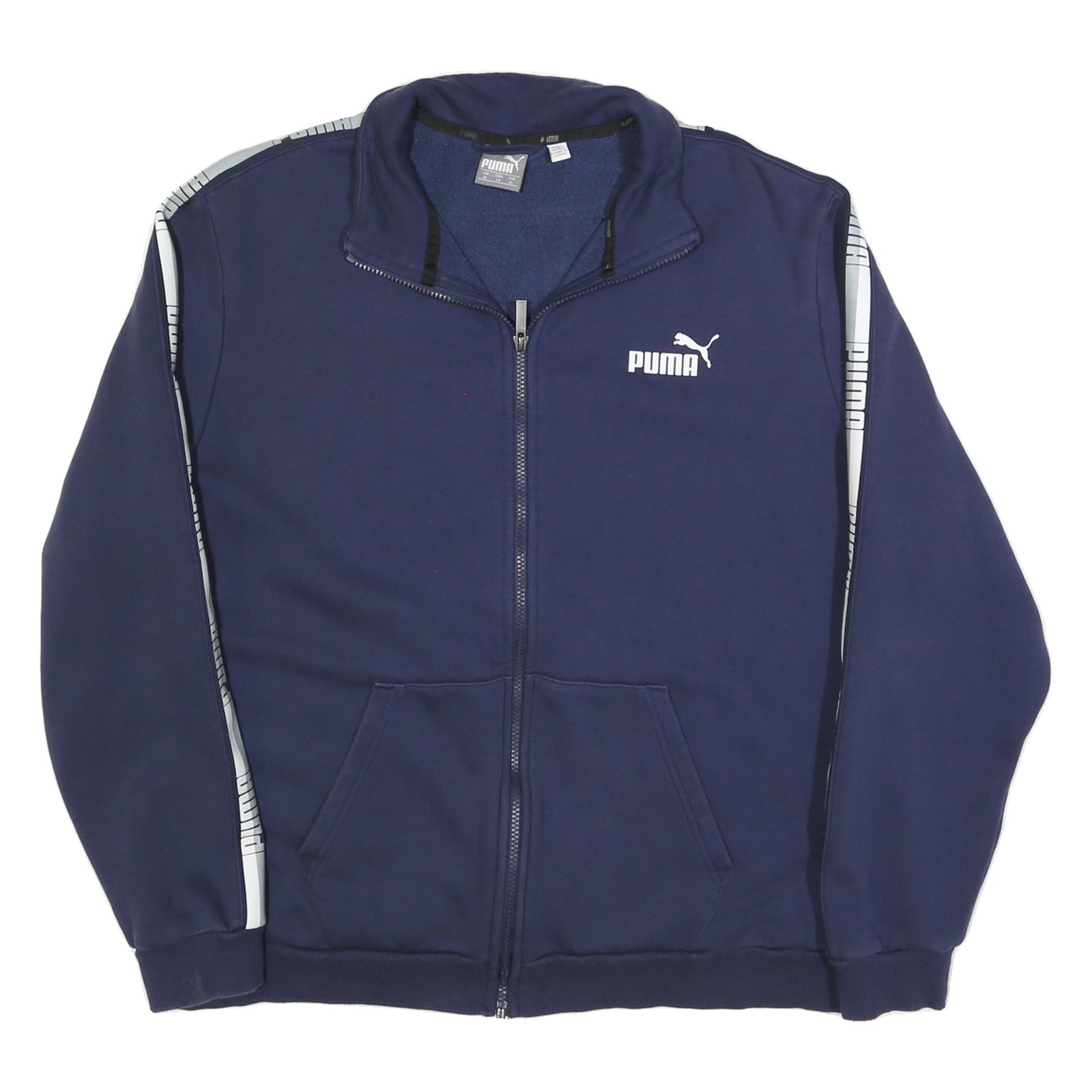 PUMA Mens Navy Blue Track Jacket XL Cotton Zip Plain Athletic Casual Sportswear Refurbished - N/A refurbished available on Cerqular