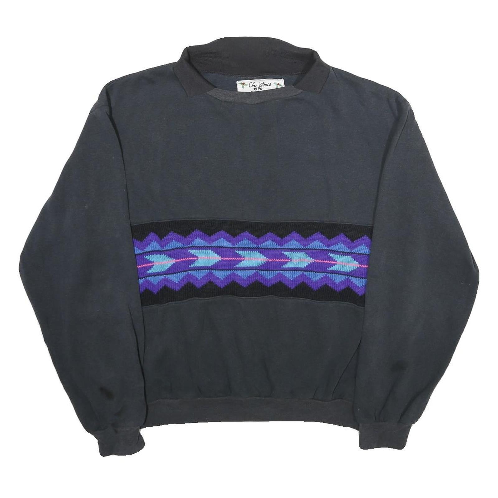 Womens Black Sweatshirt 2XL Cotton Blend Crew Neck Long Sleeve Pullover Refurbished - N/A refurbished available on Cerqular