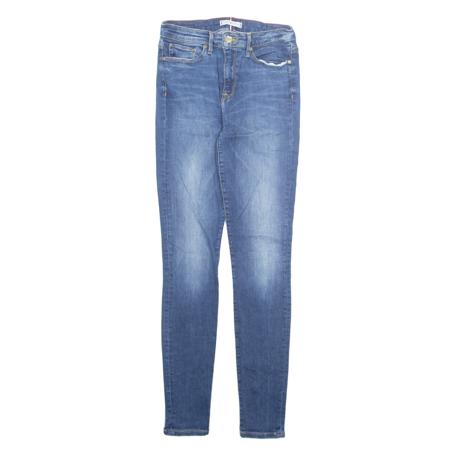 TOMMY HILFIGER Womens Jeans Blue Regular Tapered Stone Wash W26 L29 Refurbished - N/A refurbished available on Cerqular