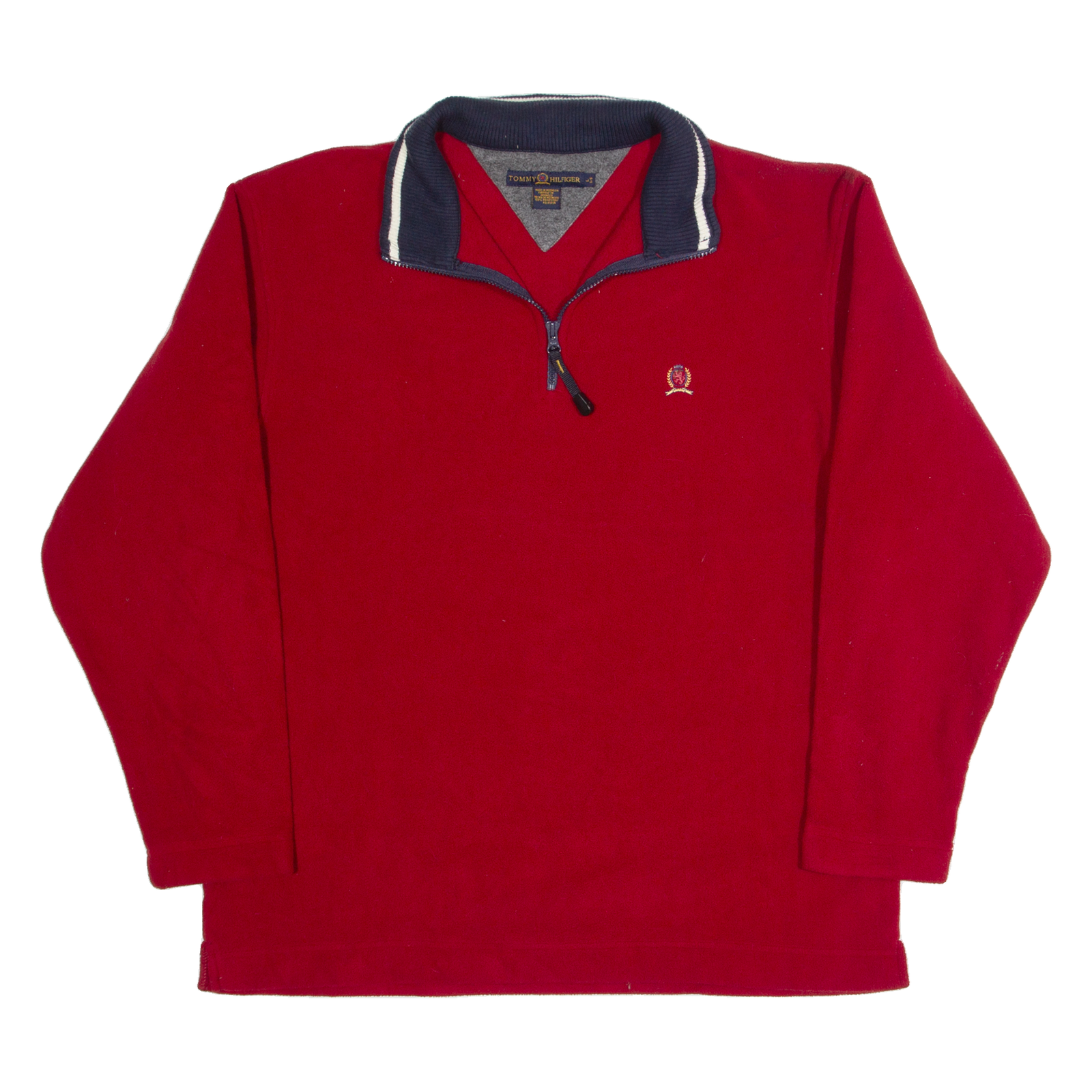 TOMMY HILFIGER Mens Fleece Red 1/4 Zip L Refurbished - N/A refurbished available on Cerqular