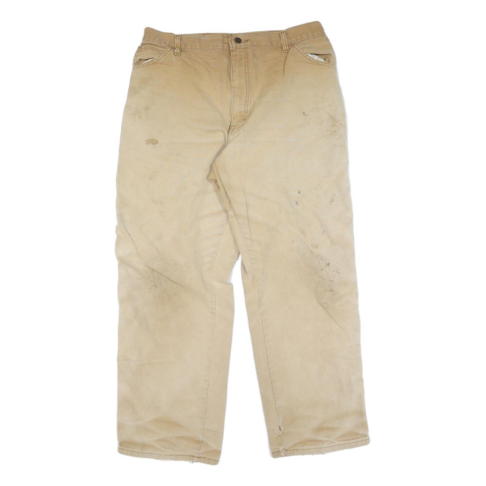 DICKIES Mens Cotton Beige Regular Straight Trousers W34 L30 Workwear Utility Refurbished - N/A refurbished available on Cerqular