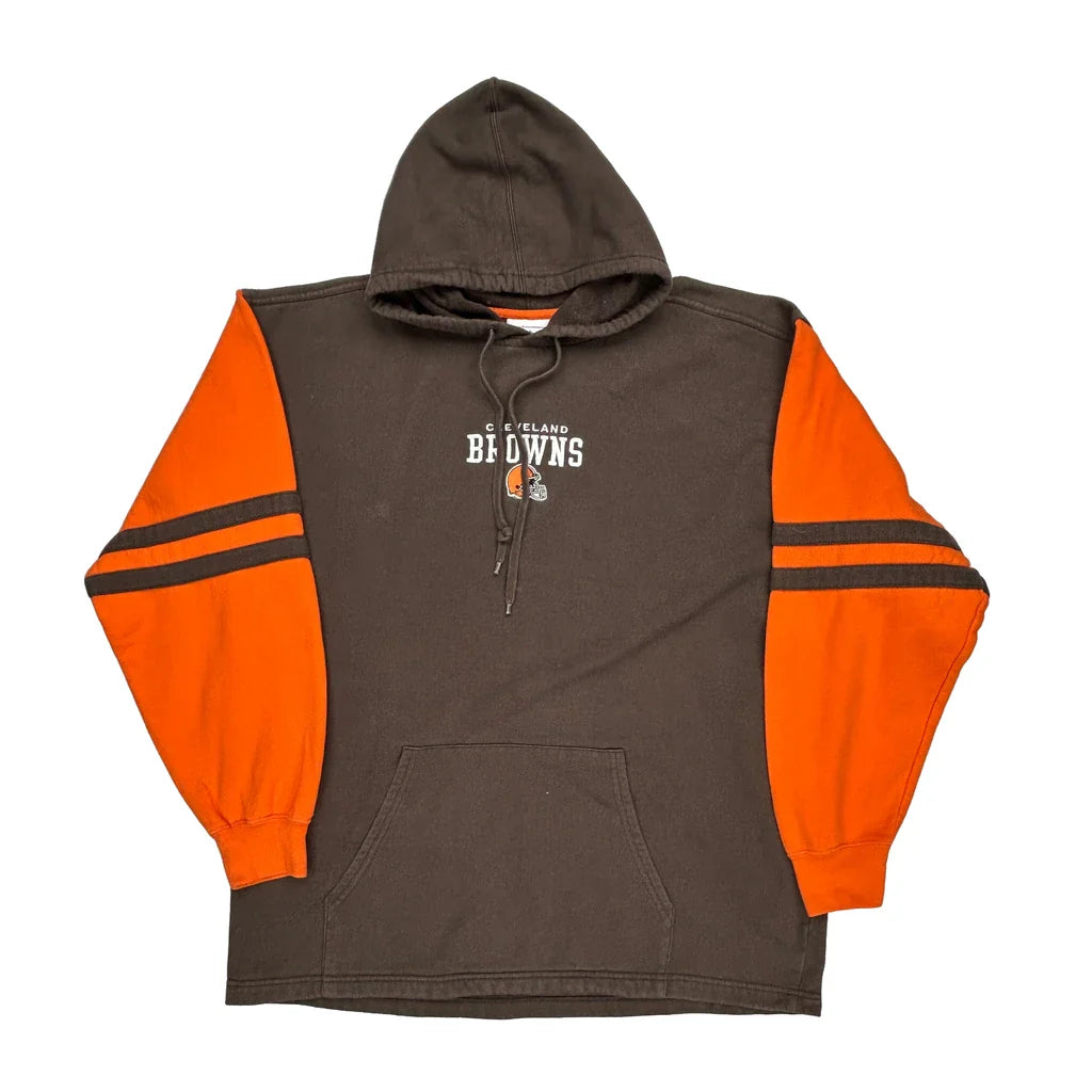 Cleveland Browns Nfl Hoodie - XL Brown Cotton Refurbished - Thrifted (note: this is a term often used to describe second- refurbished available on Cerqular