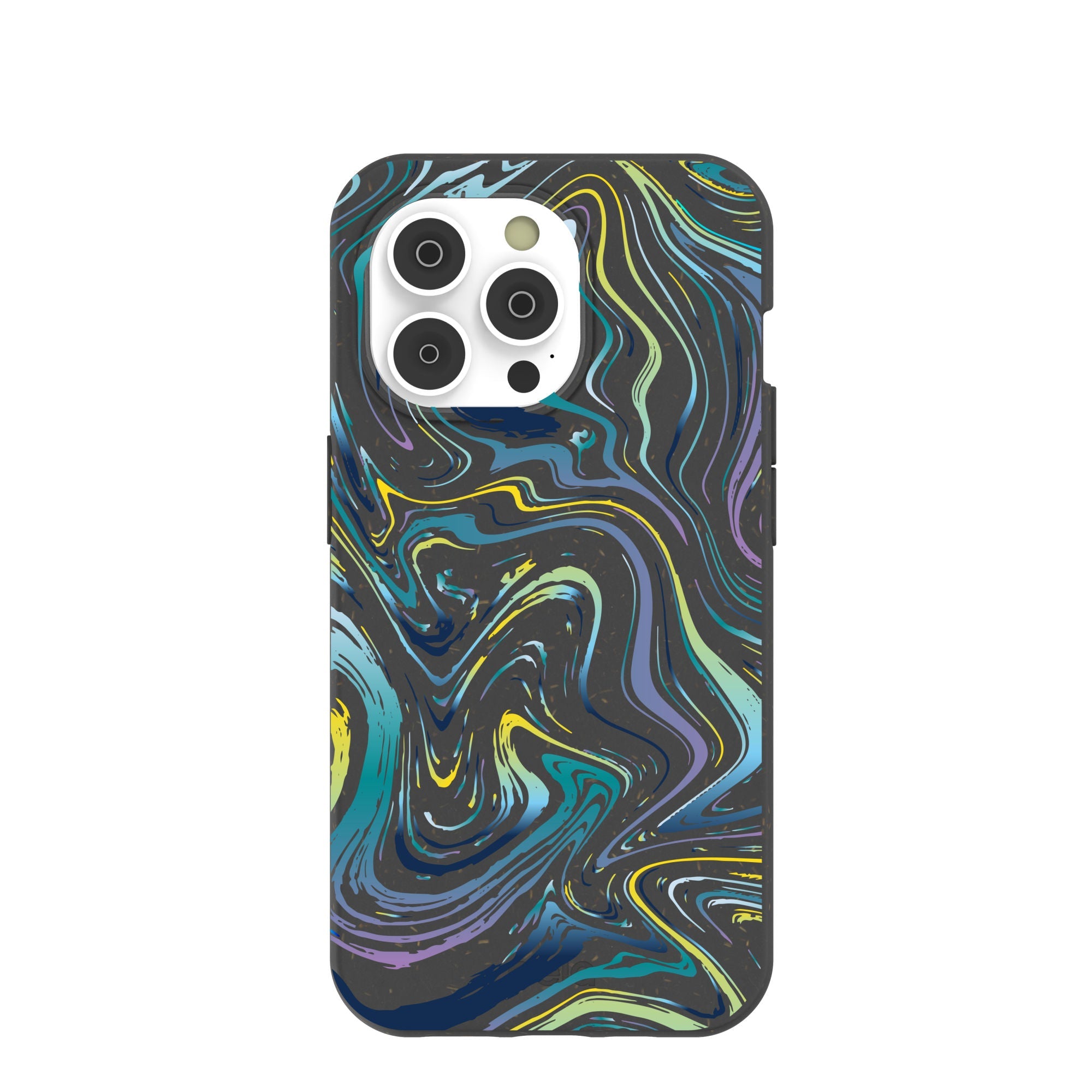 Black Space Waves iPhone 14 Pro Case Refurbished - Pela Case refurbished available on Cerqular