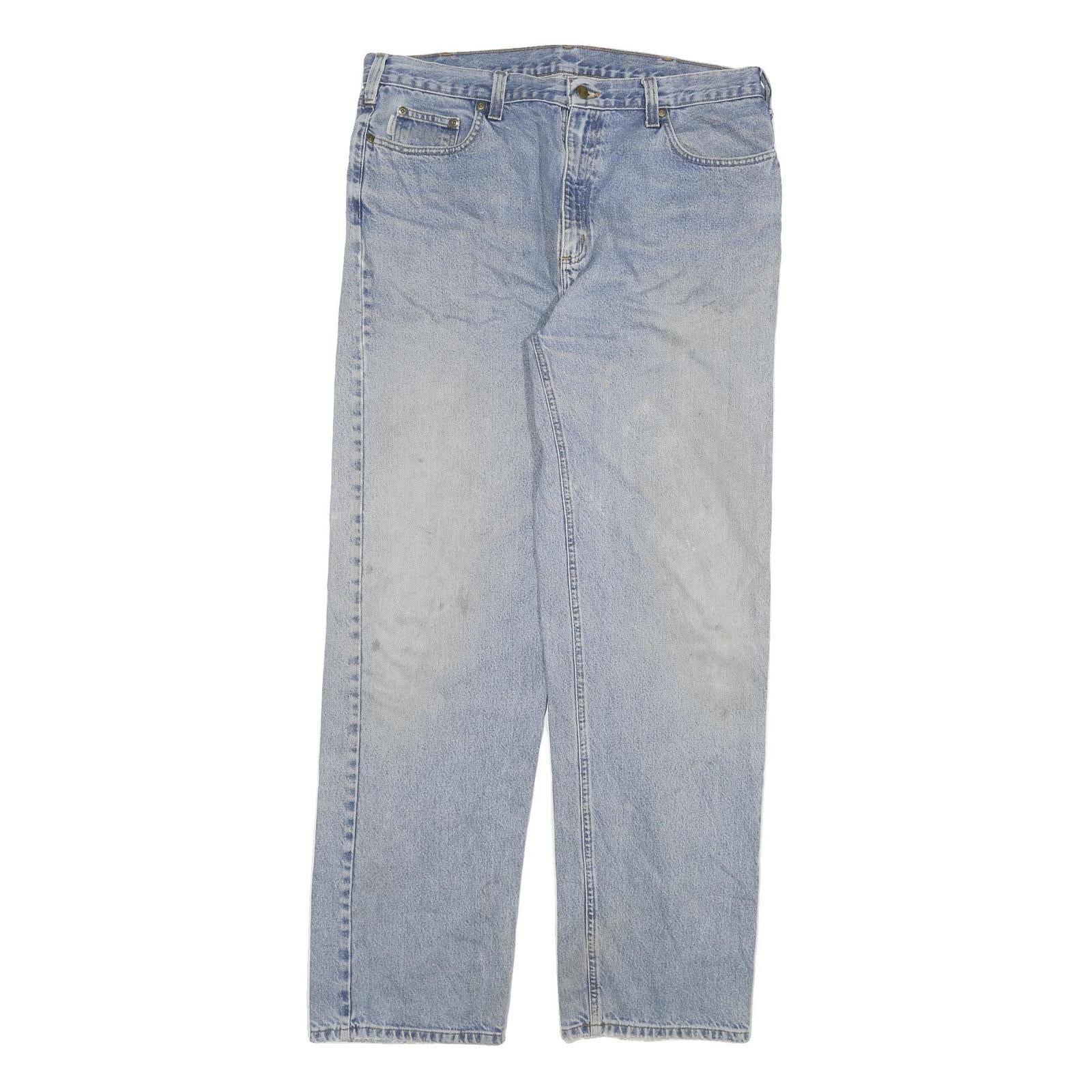 CARHARTT Mens Regular Fit Blue Denim Jeans Zip W38 L35 Classic Cotton Blend Refurbished - N/A refurbished available on Cerqular