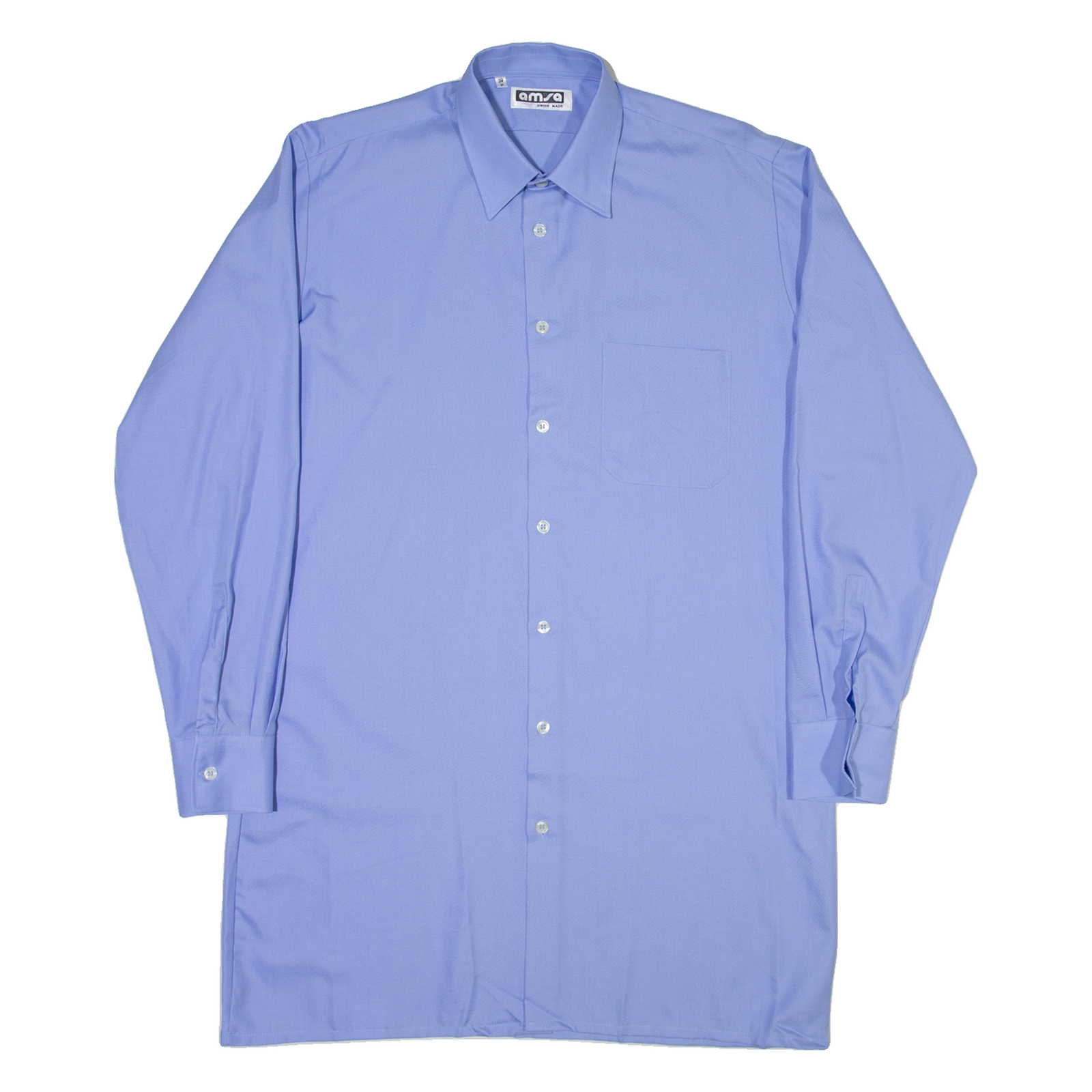 AMSA Mens Plain Shirt Blue Long Sleeve L Refurbished - N/A refurbished available on Cerqular