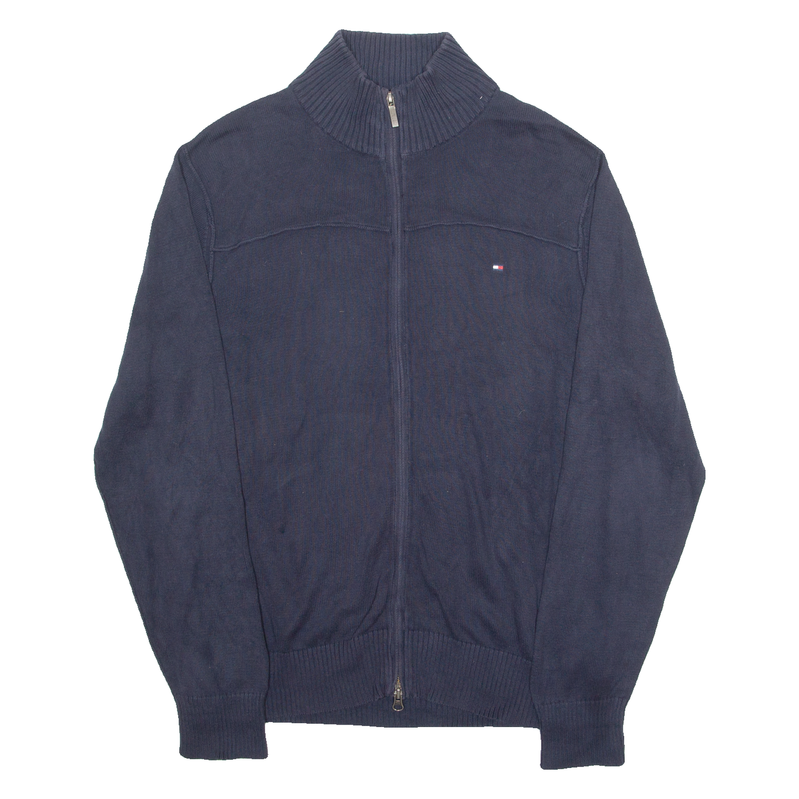 TOMMY HILFIGER Mens Jumper Blue High Neck Tight Knit L Refurbished - N/A refurbished available on Cerqular