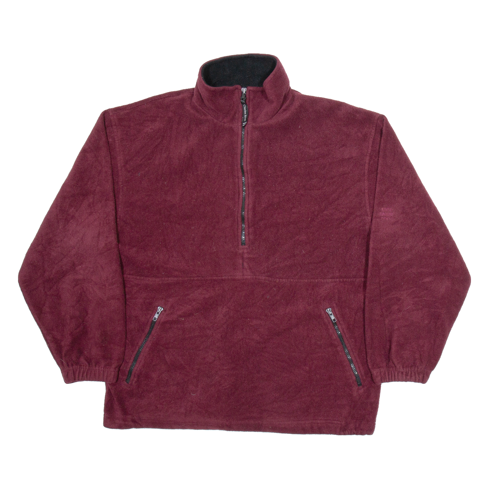 CHARLES RIVER Mens Fleece Maroon 1/2 Zip Tight Knit M Refurbished - N/A refurbished available on Cerqular