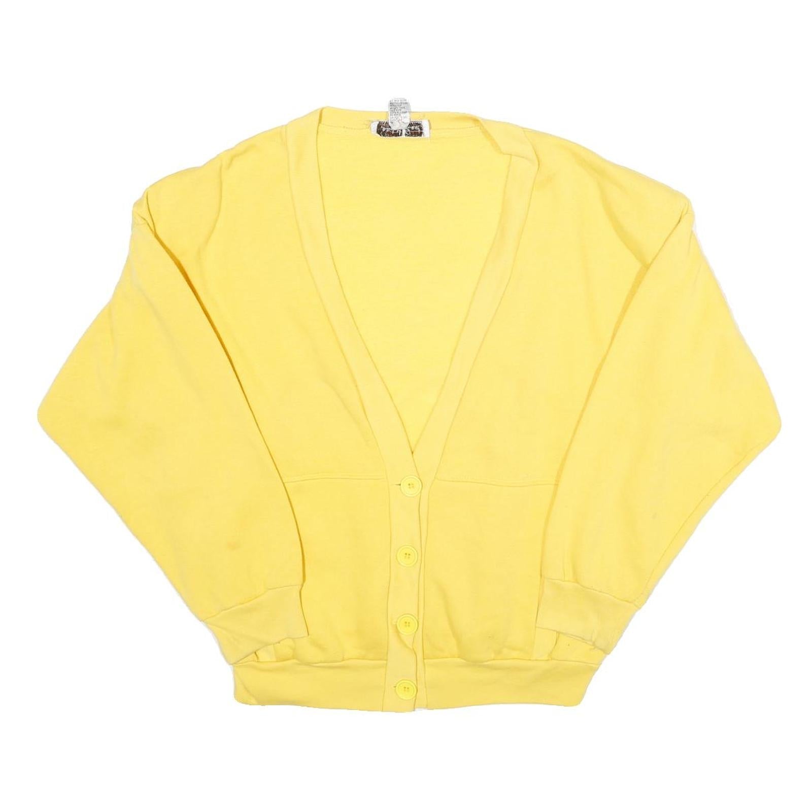 NAOMI BEE Womens Yellow Plain Pullover Jumper V-Neck Basic Knit S Lightweight Refurbished - N/A refurbished available on Cerqular