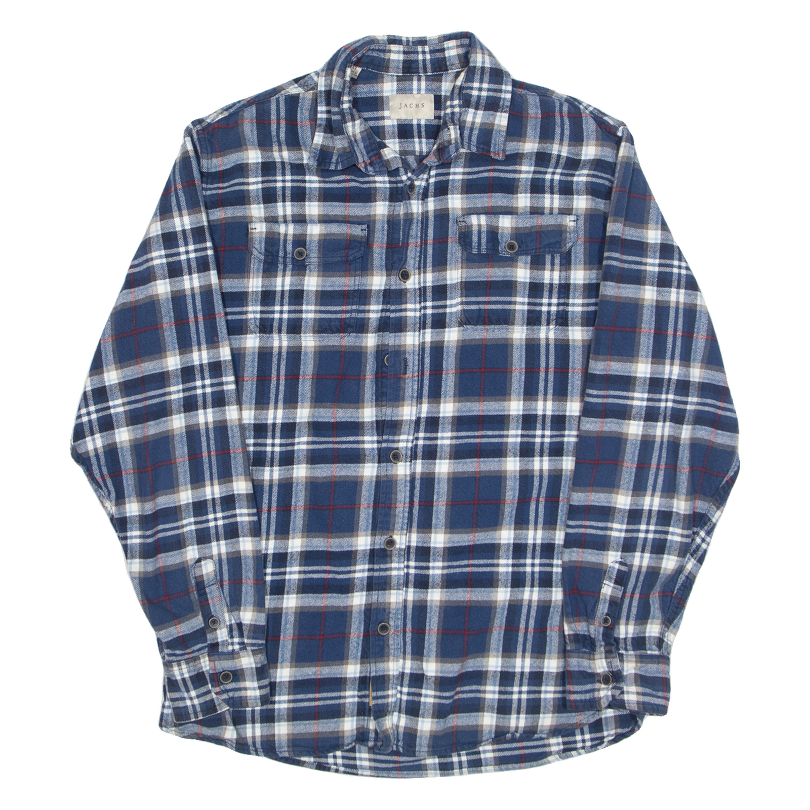 JACHS Mens Shirt Blue Check Long Sleeve L Refurbished - N/A refurbished available on Cerqular