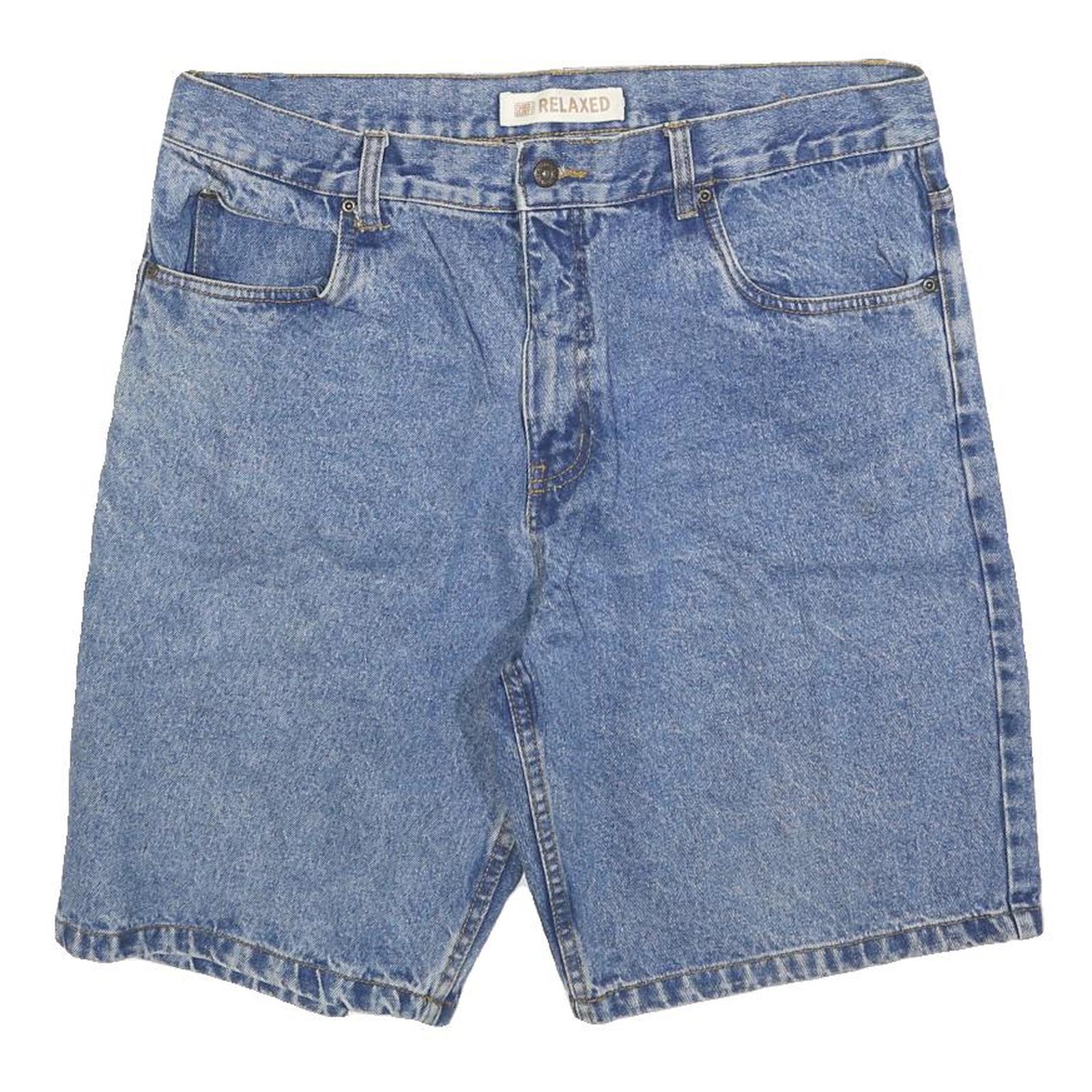 FADED GLORY Mens Blue Denim Relaxed Fit Shorts L W36 Cotton Blend Casual Summer Refurbished - N/A refurbished available on Cerqular