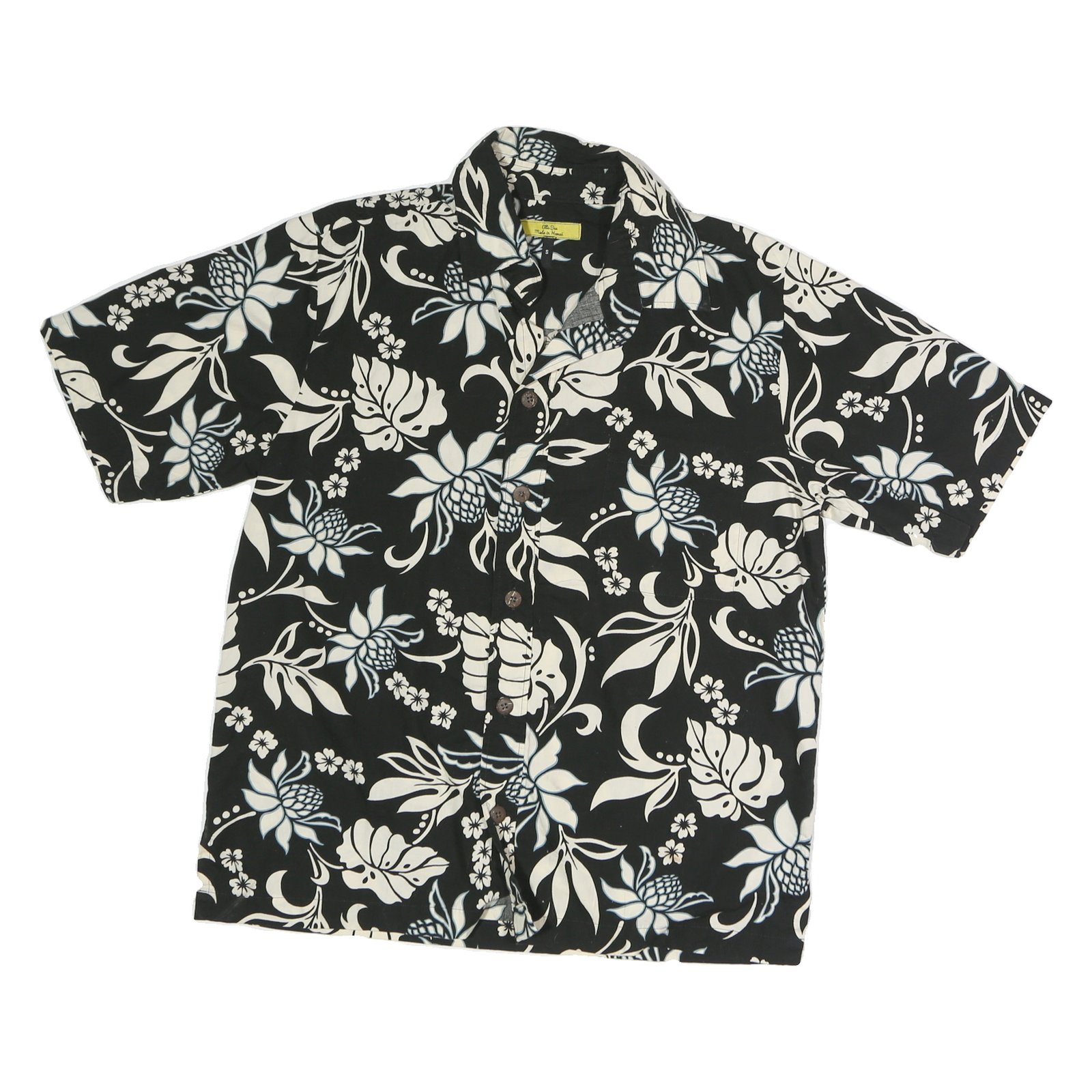 ELLIE BEE Womens Black & White Floral Cotton Shirt S Hawaiian Style Casual Top Refurbished - N/A refurbished available on Cerqular
