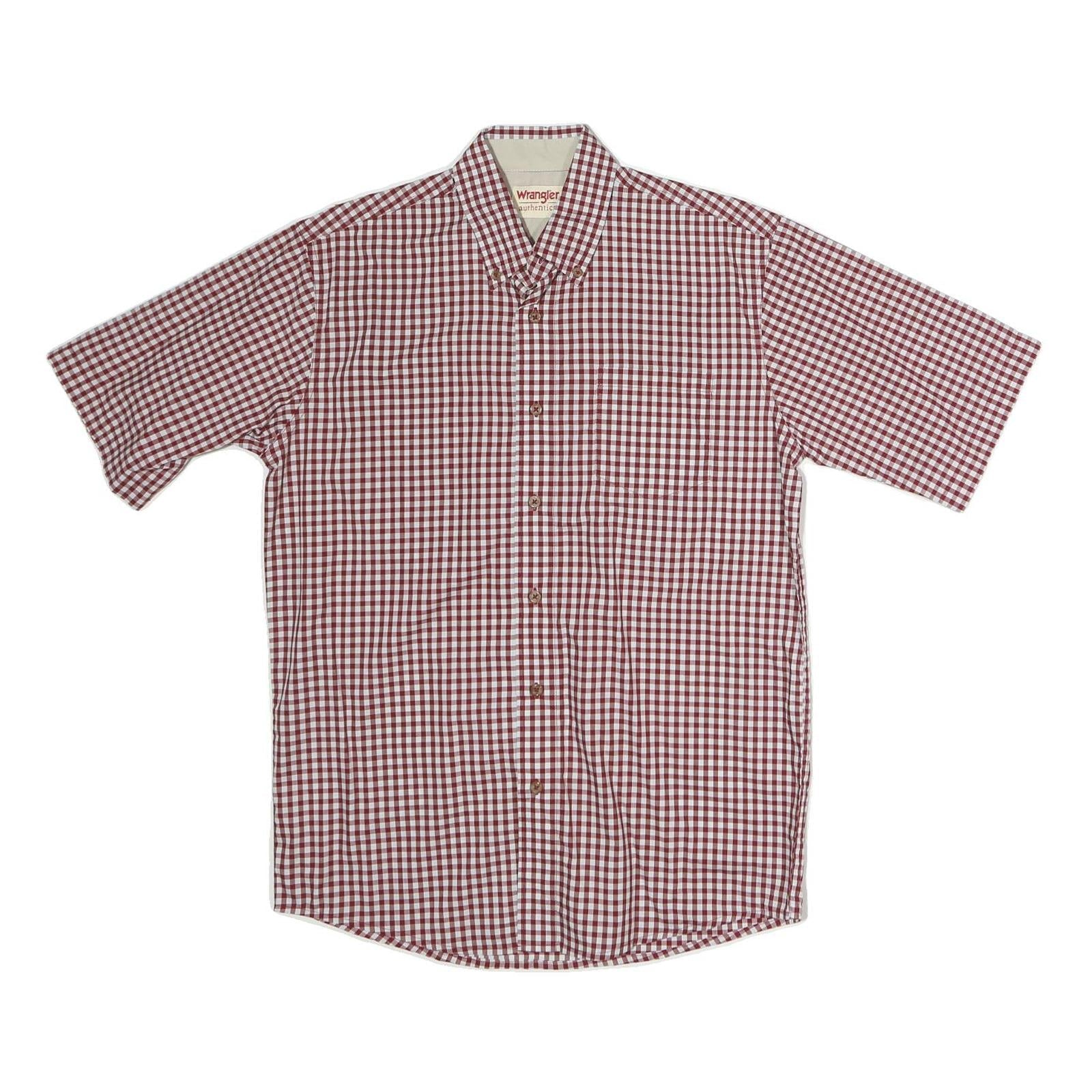 WRANGLER Mens Red & White Check Shirt S Button Down Short Sleeve Cotton Casual Refurbished - N/A refurbished available on Cerqular