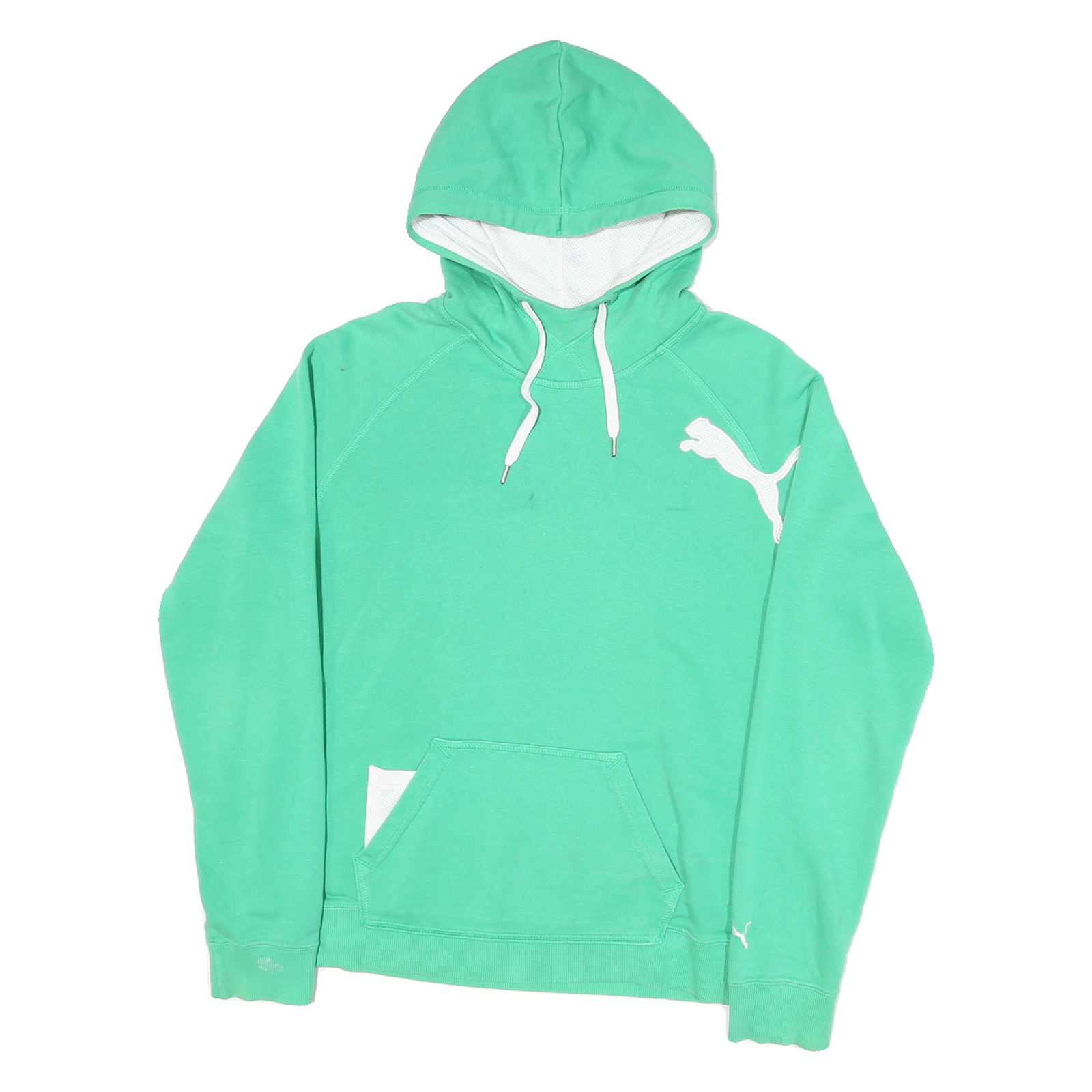 PUMA Mens Green Hoodie S Cotton Blend Pullover Drawstring Hooded Sweatshirt Refurbished - N/A refurbished available on Cerqular