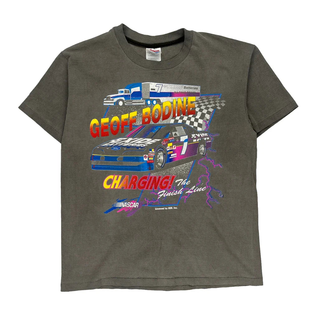 Buy Geoff Bodine Hanes Nascar T-Shirt - Large Grey Cotton Refurbished - $25.11 Geoff Bodine Hanes Nascar T-Shirt - Large Grey Cotton Refurbished - Thrifted (note: this is a term often used to describe second- refurbished available on Cerqular