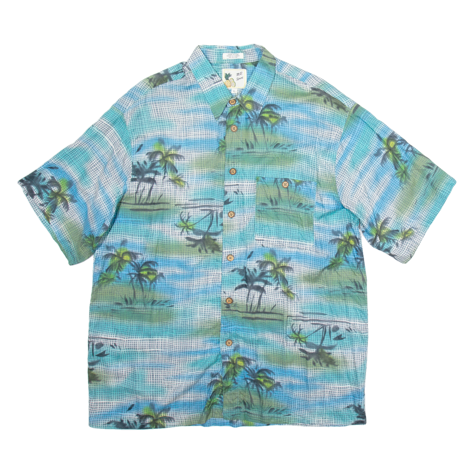 M.E SPORT Mens Hawaiian Shirt Blue Crazy Pattern XL Refurbished - N/A refurbished available on Cerqular