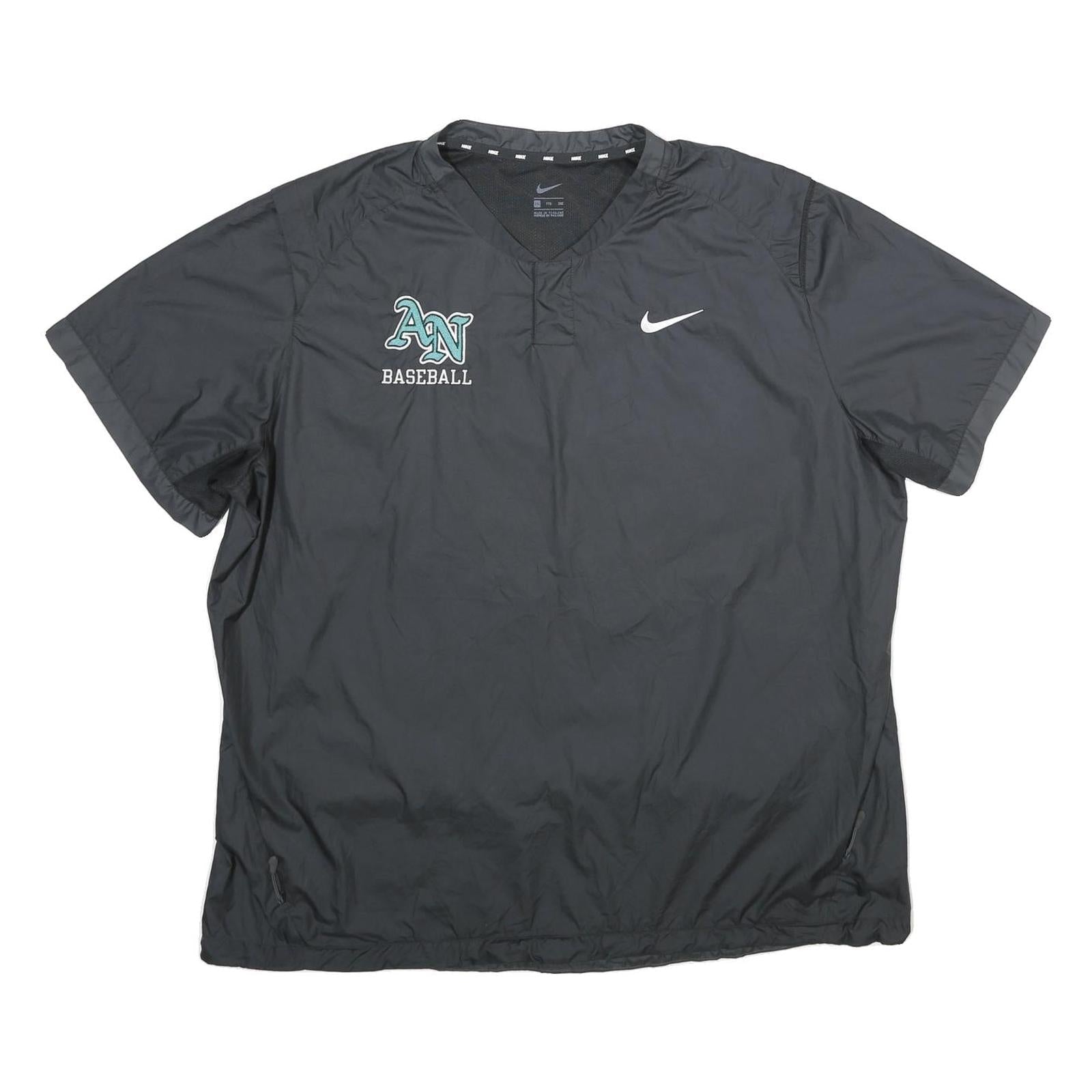NIKE Mens Black AN Baseball V-Neck 2XL Polyester Pullover Sweatshirt Refurbished - N/A refurbished available on Cerqular