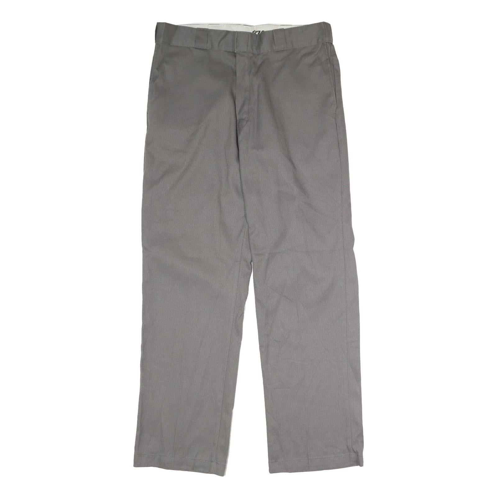 DICKIES Mens Polyester Blend Grey Classic Straight Trousers W36 L32 Workwear Zip Refurbished - N/A refurbished available on Cerqular