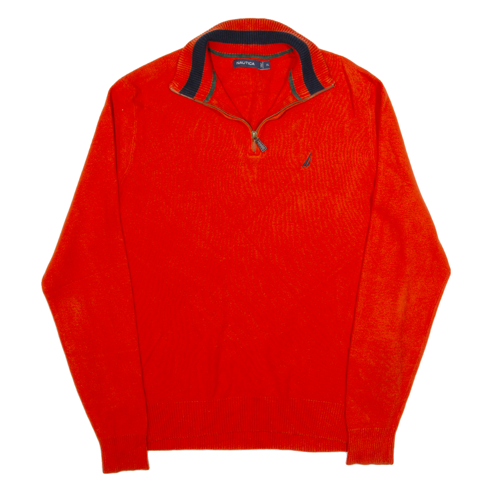 NAUTICA Mens Jumper Orange 1/4 Zip Tight Knit XL Refurbished - N/A refurbished available on Cerqular