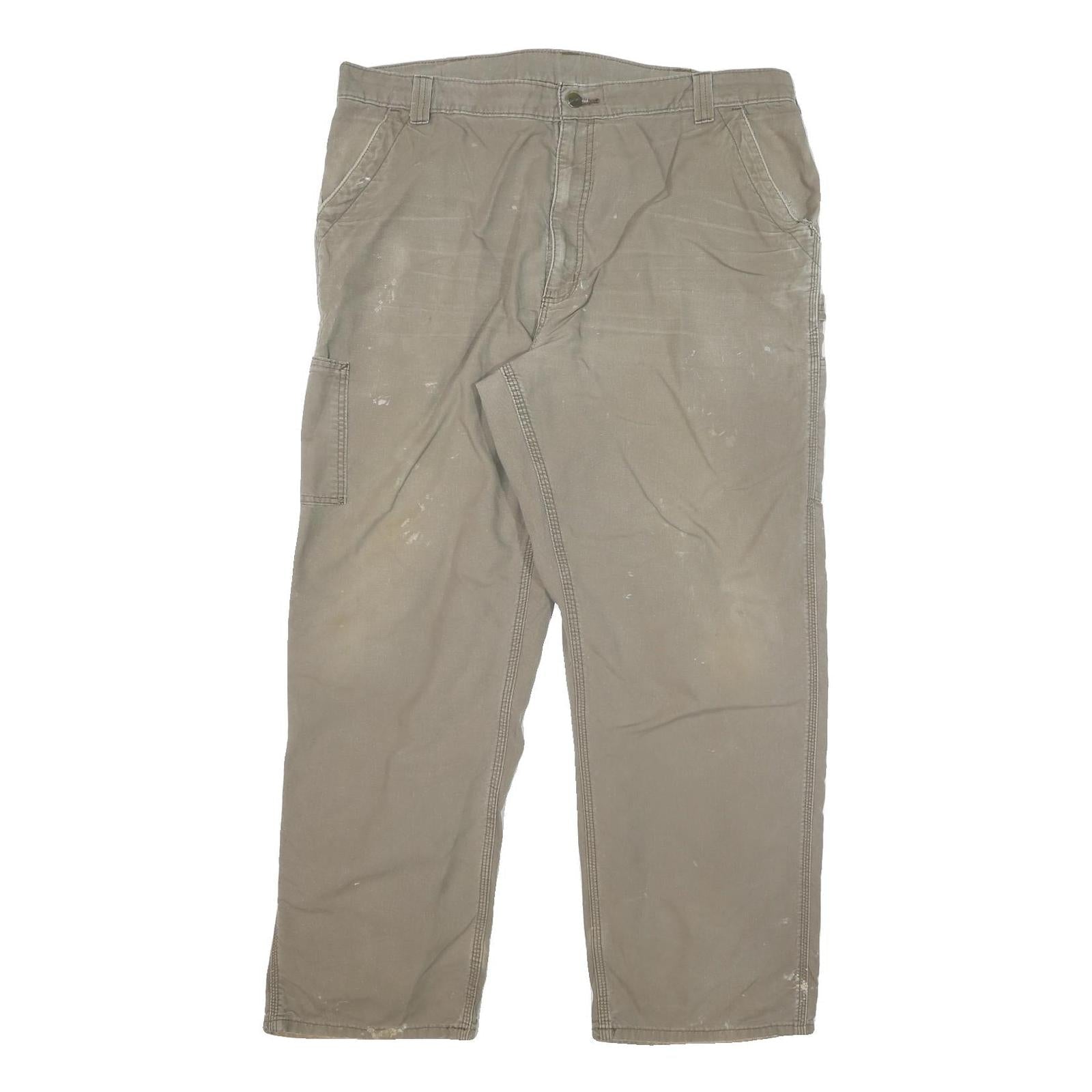 CARHARTT Mens Cotton Blend Beige Relaxed Straight Trousers W40 L29 Workwear Refurbished - N/A refurbished available on Cerqular