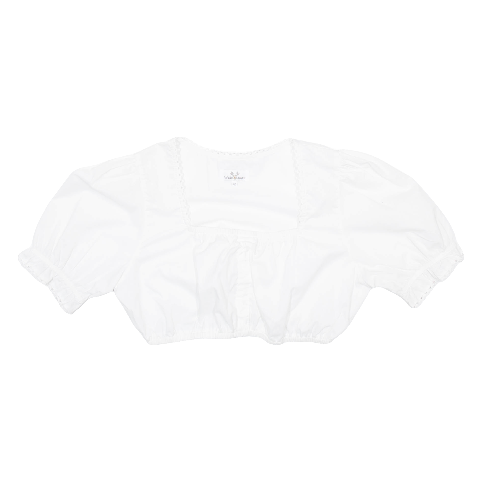 WALDSCHUTZ Womens Cropped Blouse White Puff Sleeve M Refurbished - N/A refurbished available on Cerqular