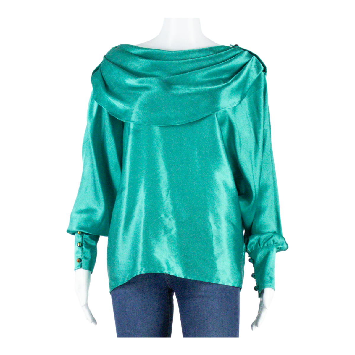 Wrap Womens Blouse Green Long Sleeve L Refurbished - N/A refurbished available on Cerqular