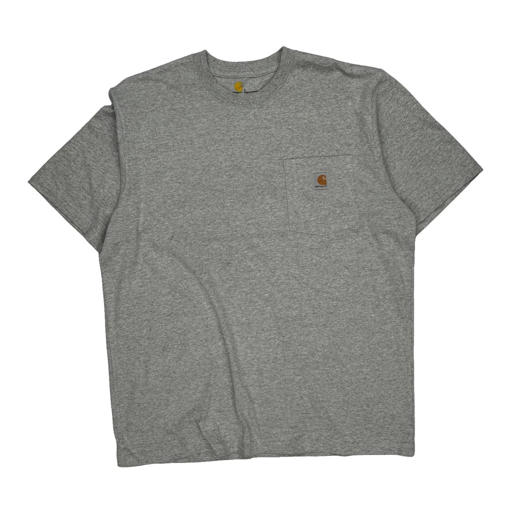 Carhartt T-Shirt - Large Grey Cotton Refurbished - Thrifted (note: this is a term often used to describe second- refurbished available on Cerqular