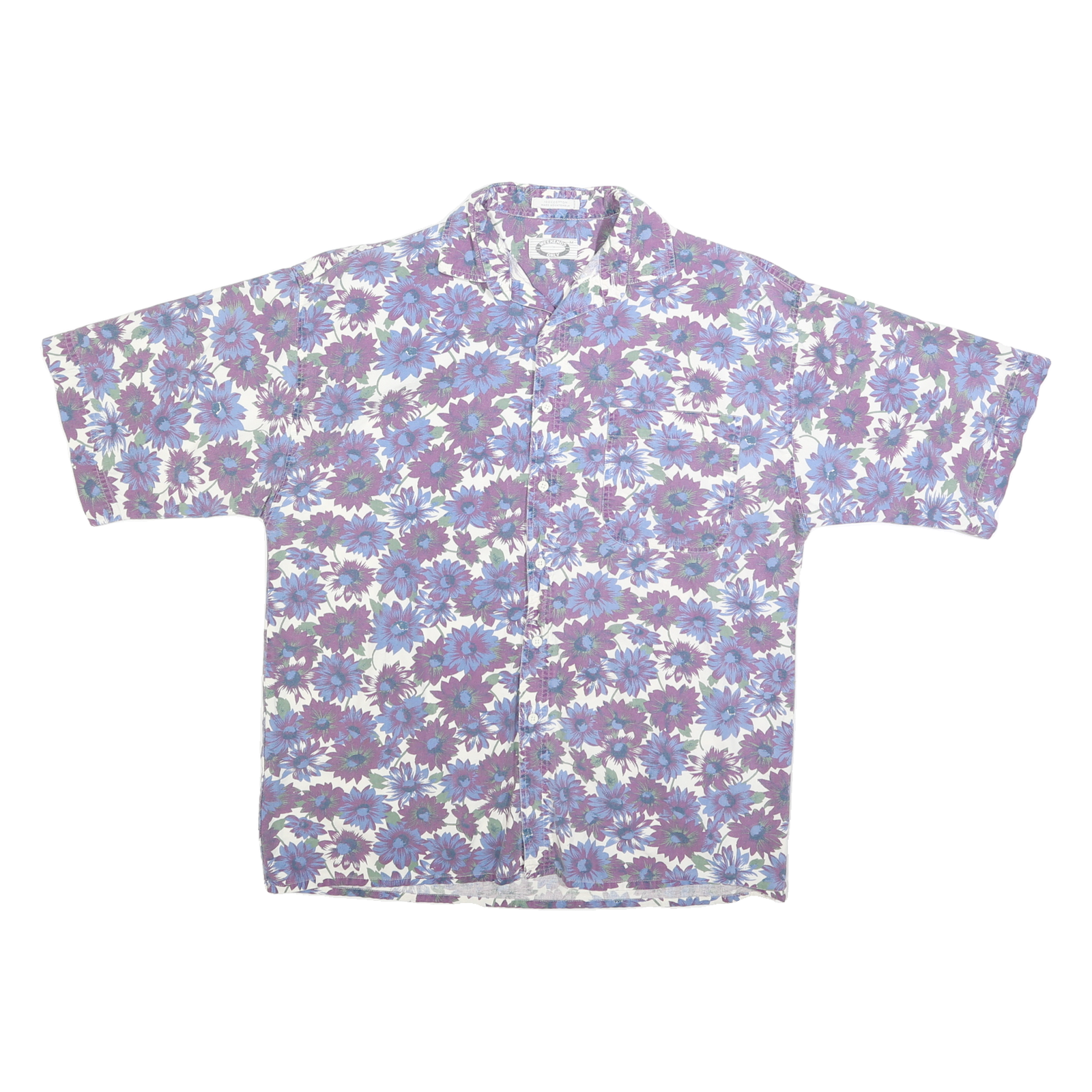 WEEKENDS ONLY Mens Purple & Blue Floral Cotton Blend Shirt M Summer Holiday Refurbished - N/A refurbished available on Cerqular