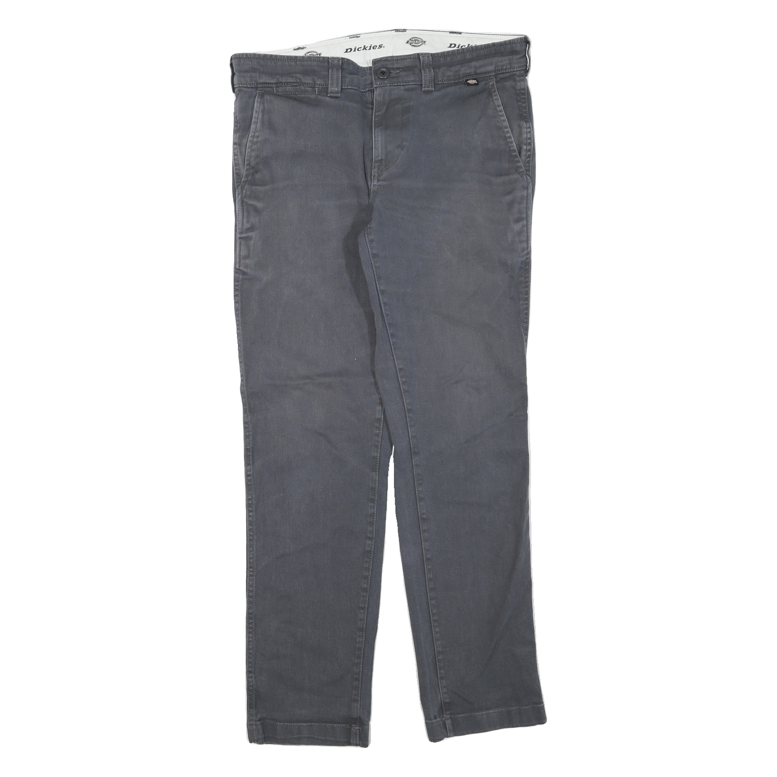 DICKIES Mens Regular Fit Straight Cotton Blend Grey Zip Jeans W32 L30 Workwear Refurbished - N/A refurbished available on Cerqular
