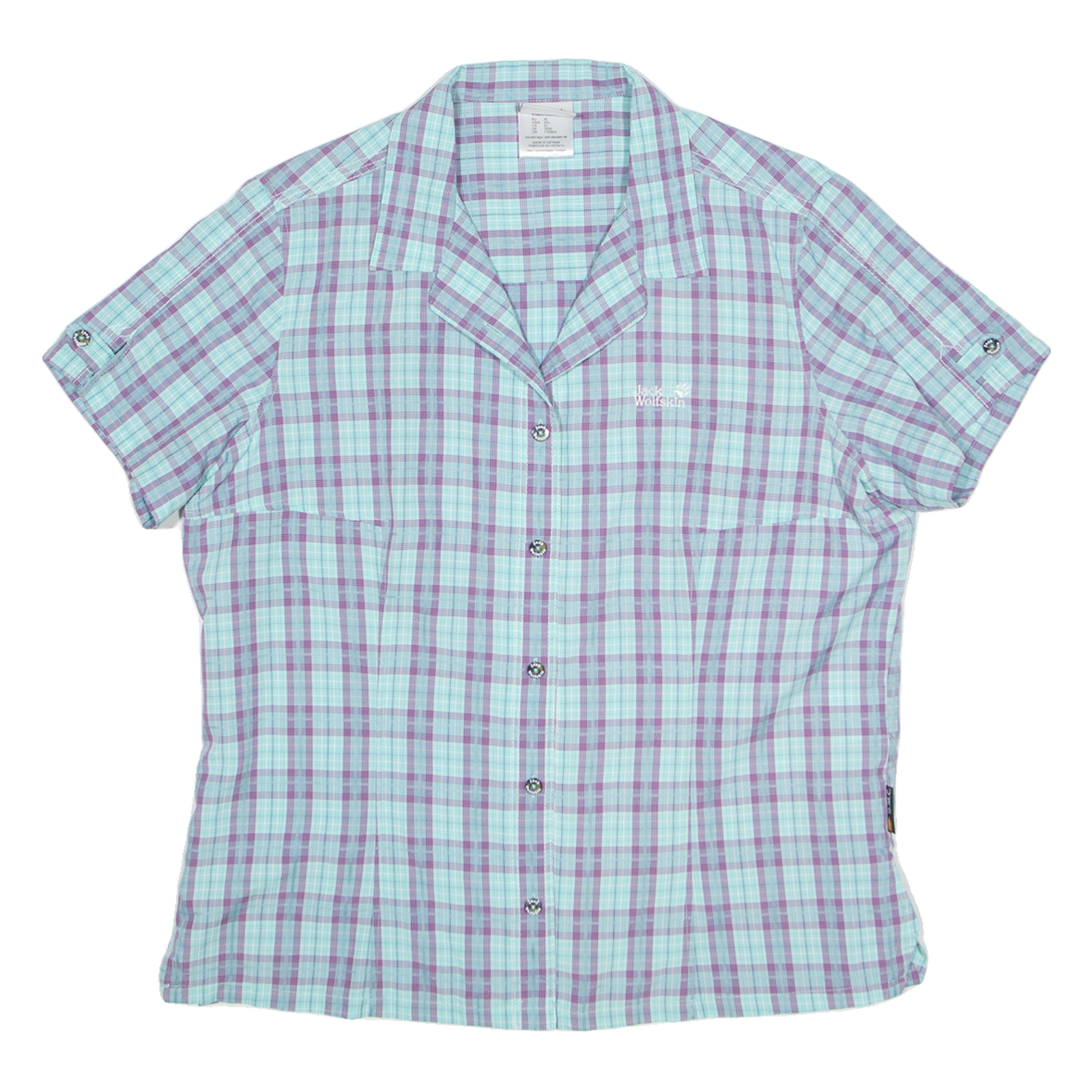 JACK WOLFSKIN Womens Shirt Blue Check XL Refurbished - N/A refurbished available on Cerqular
