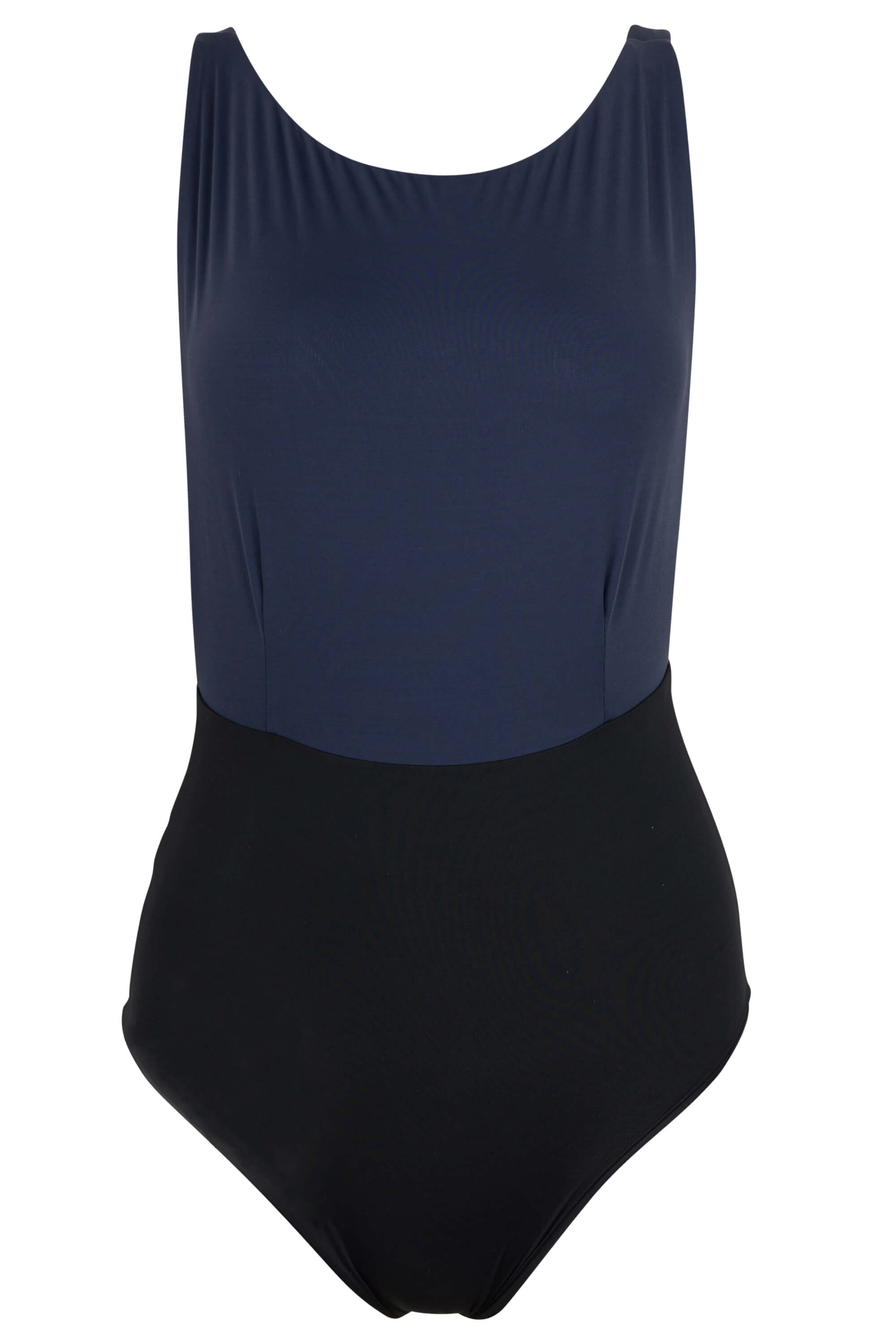 Kate One Piece Swimsuit Color Block Black/ Navy Blue | Size: Small Refurbished - Sauipe Swim refurbished available on Cerqular