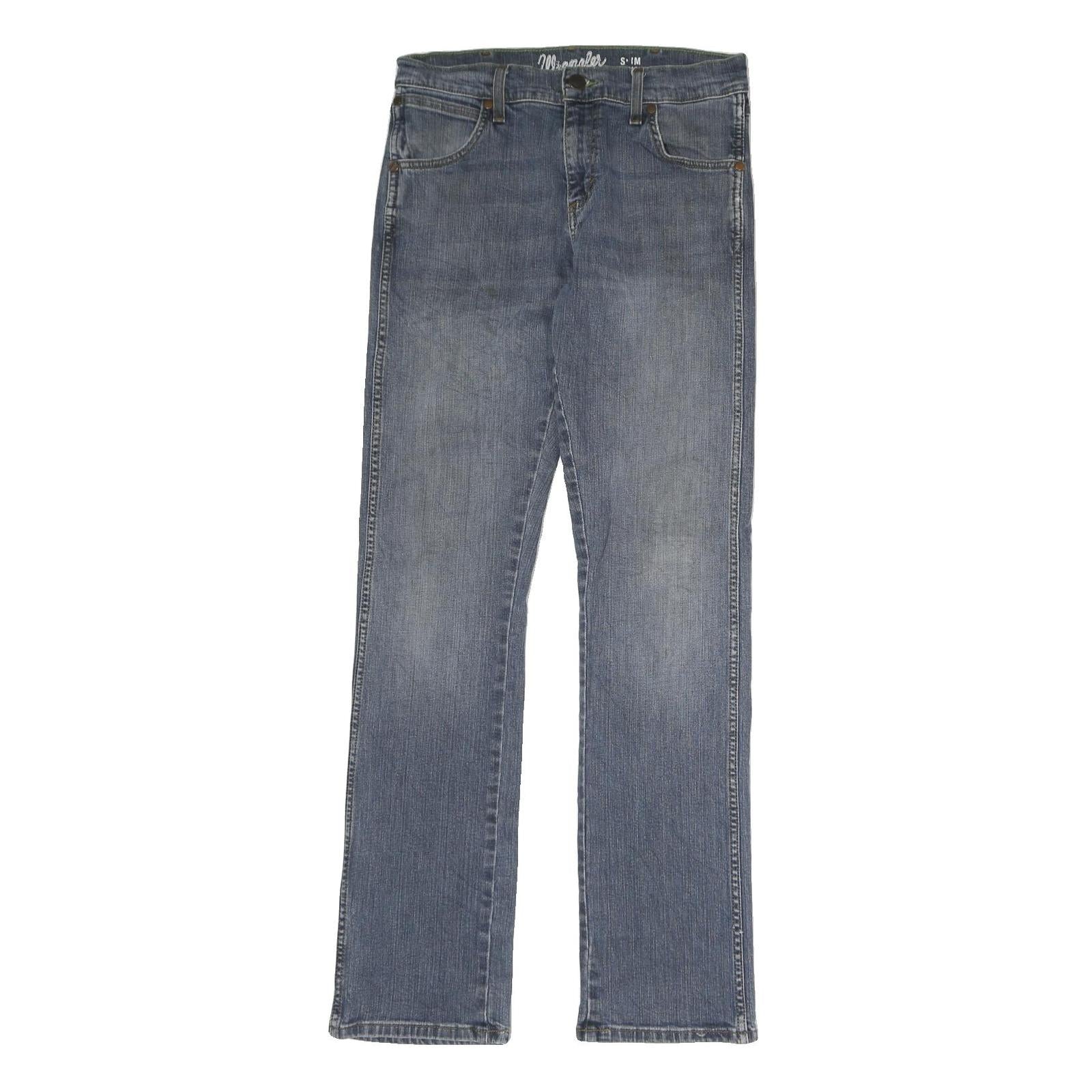 WRANGLER Mens Slim Blue Denim Jeans W30 L30 Classic Zip Closure Refurbished - N/A refurbished available on Cerqular