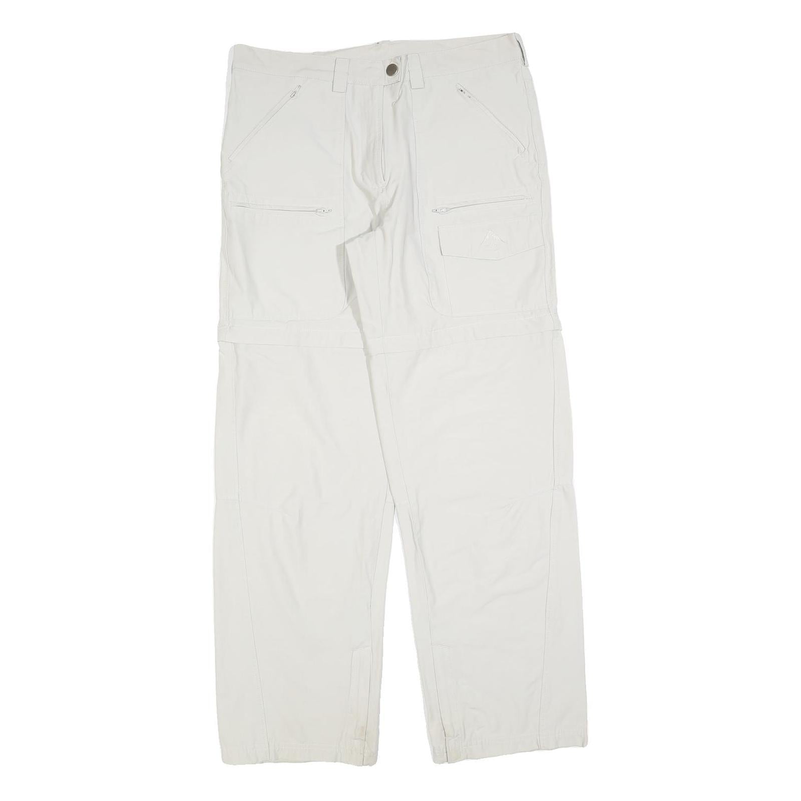K-WAY Womens White Regular Fit Straight Leg Trousers W34 L32 Zip Polyester Blend Refurbished - N/A refurbished available on Cerqular