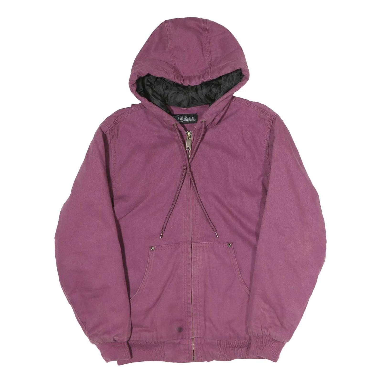 WFS Womens Purple Cotton Hooded Zip Jacket M Casual Classic Plain Outdoor Refurbished - N/A refurbished available on Cerqular